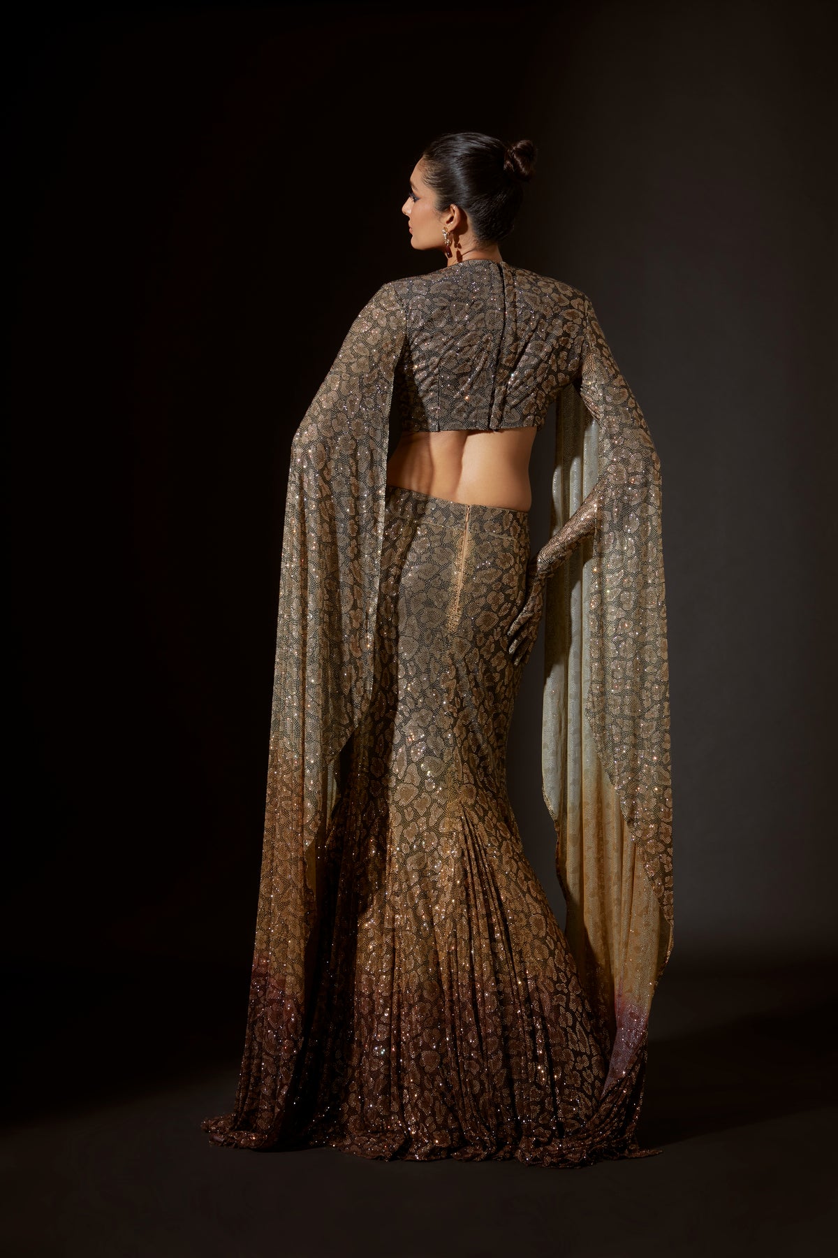 Brown Ombre Ombre Glam Lehenga Set