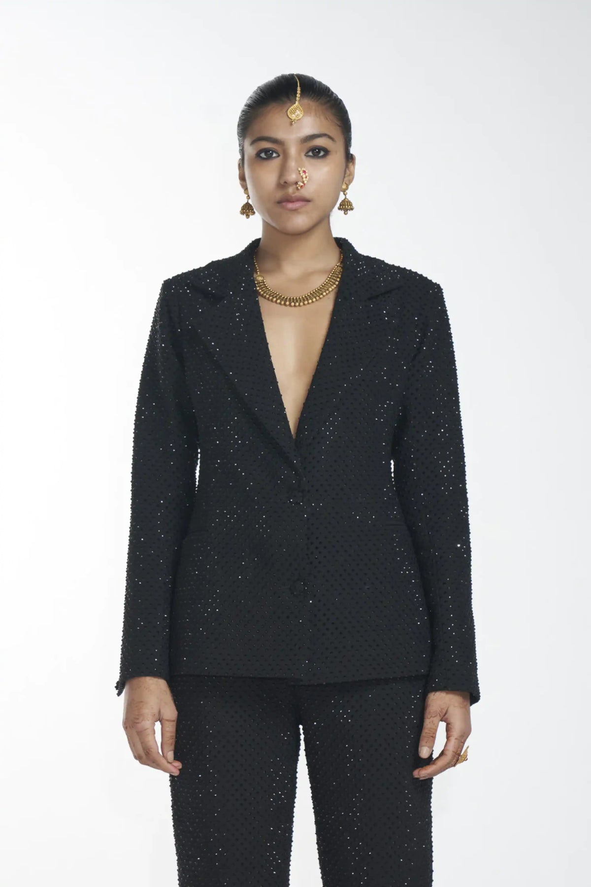 Crystal Black Blazer Set