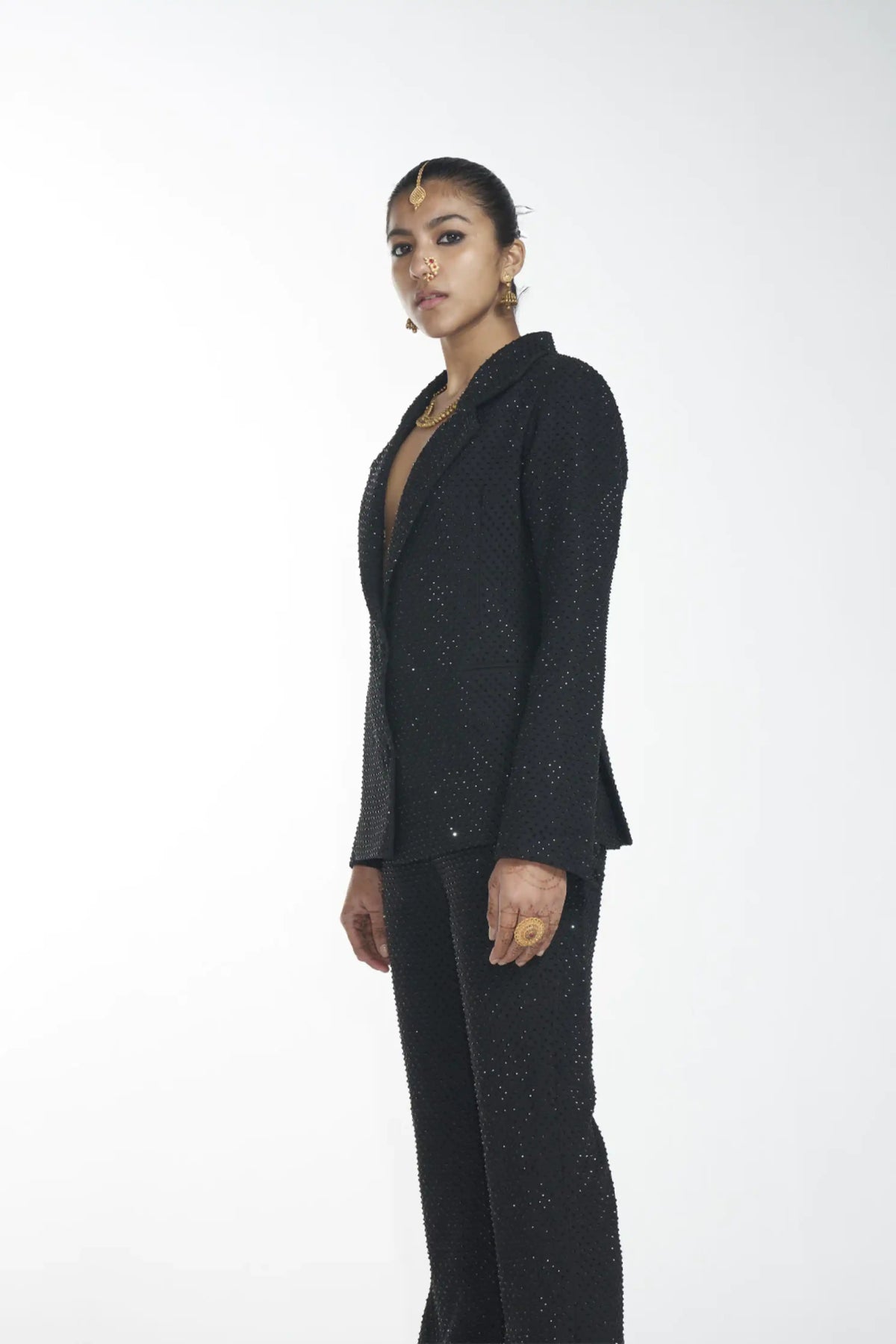 Crystal Black Blazer Set