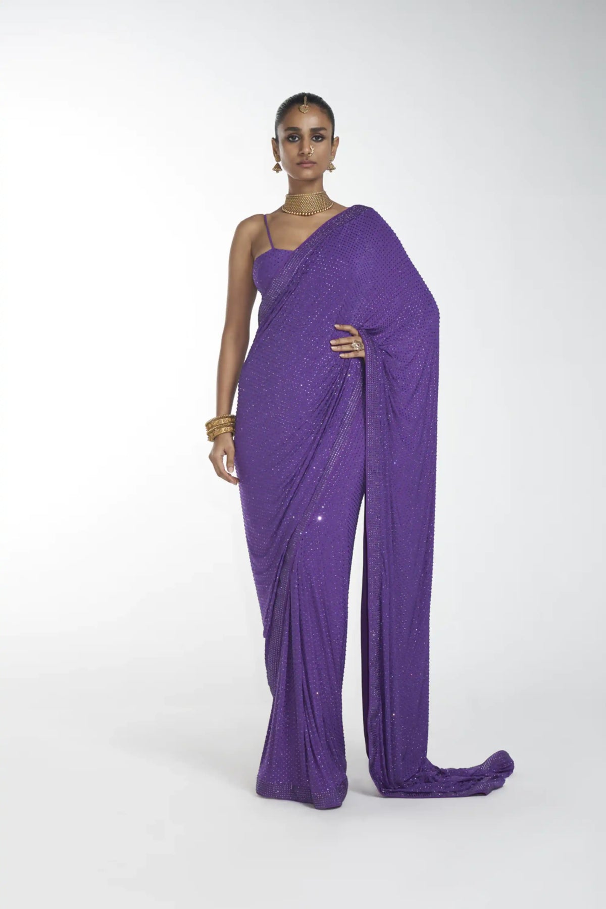 Purple Saree Set