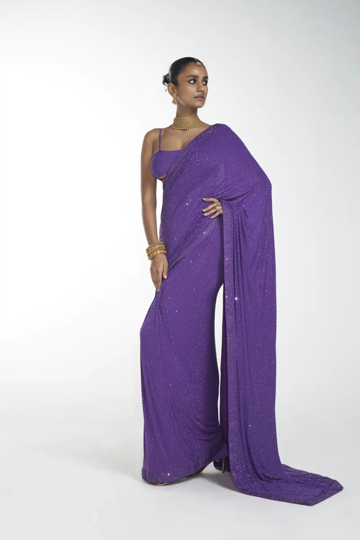 Purple Saree Set