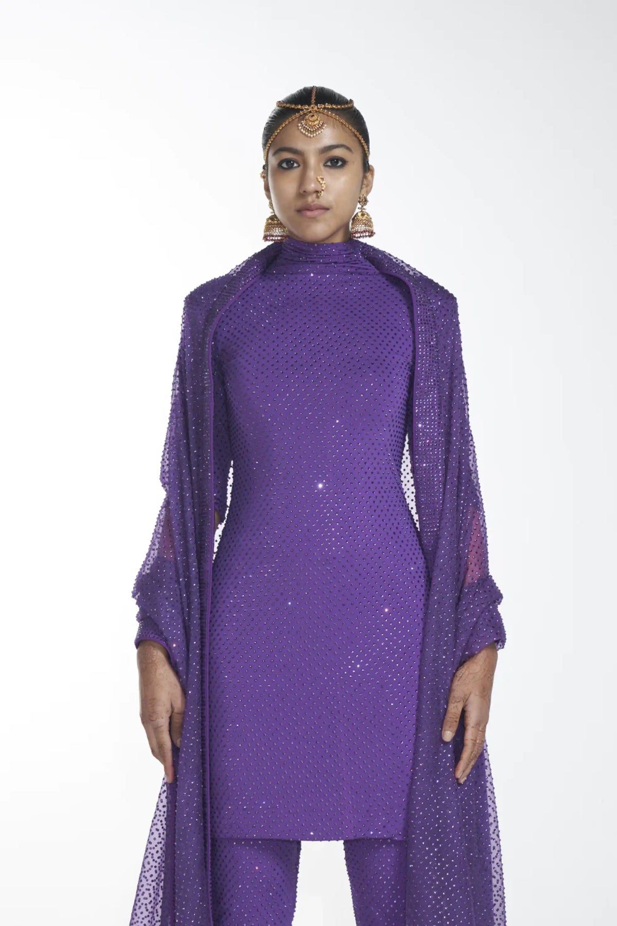 Crystal Purple kurta Set