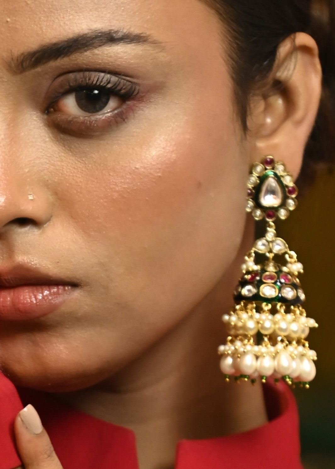 Cultured Polki Dangler Earrings