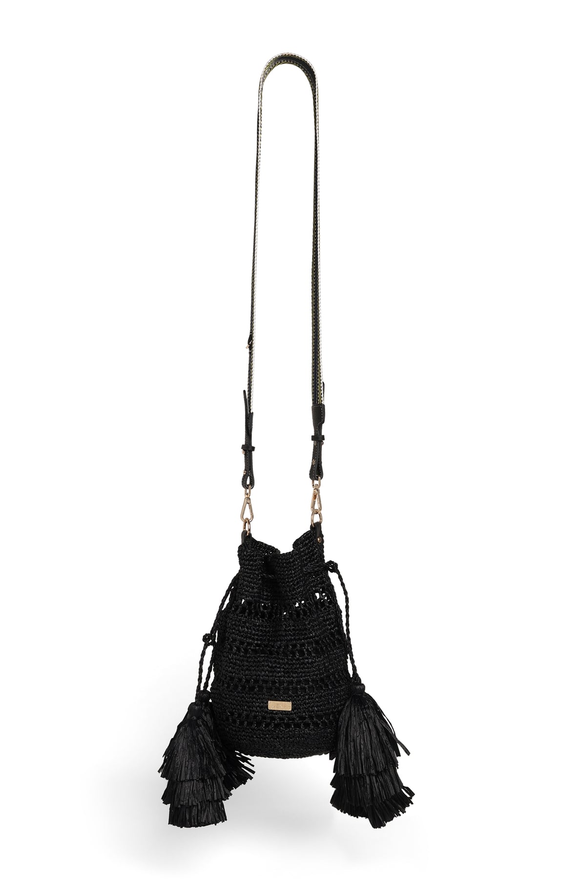 Black Mini Raffia Bucket