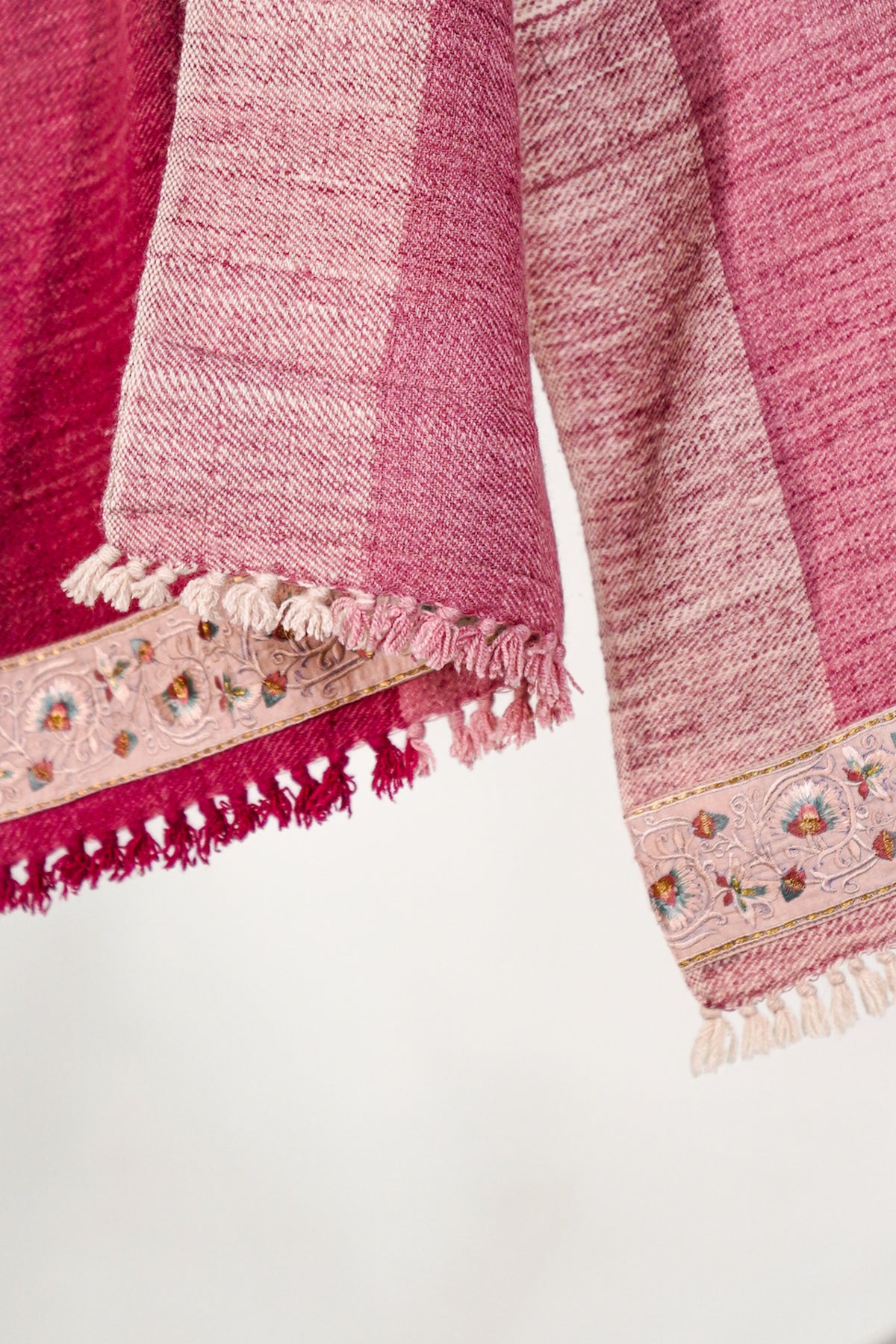 Pink Color Block Pashmina