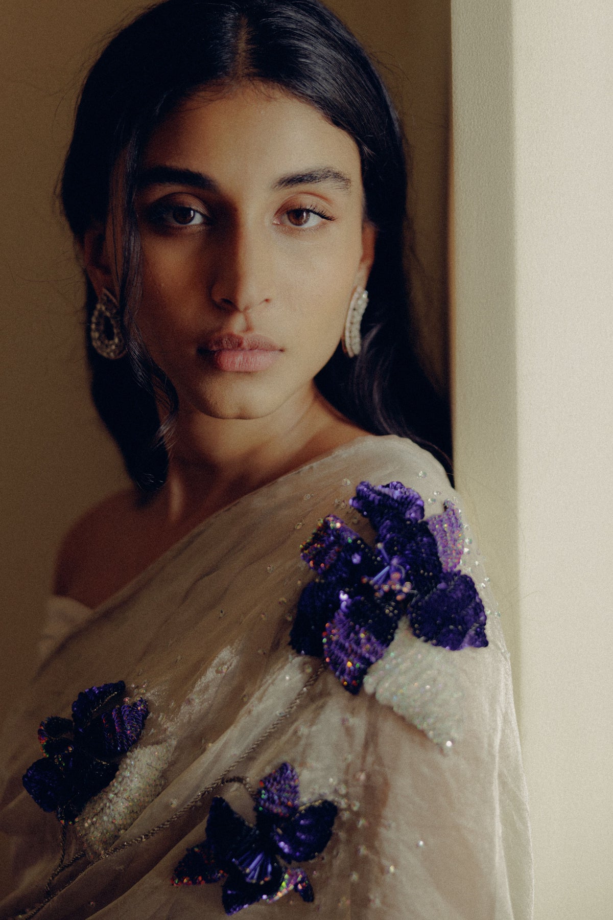 Silver 3d Flower Saree