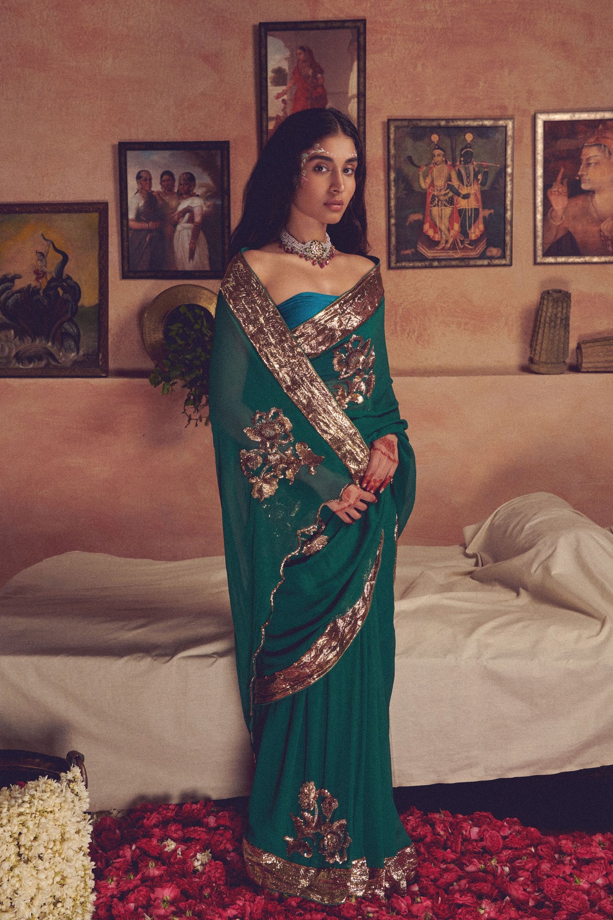 Yajnaseni Emerald Saree