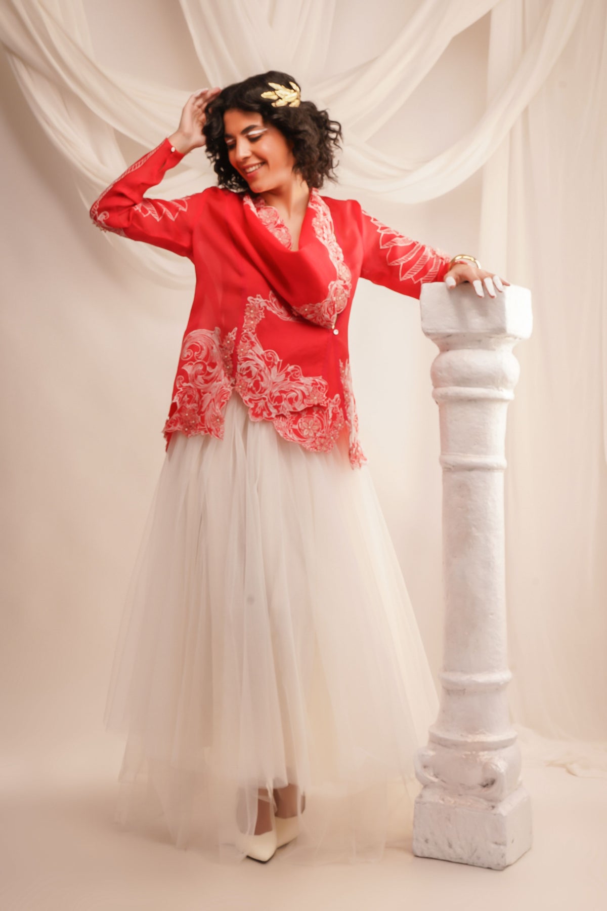 Coral Organza Jacket