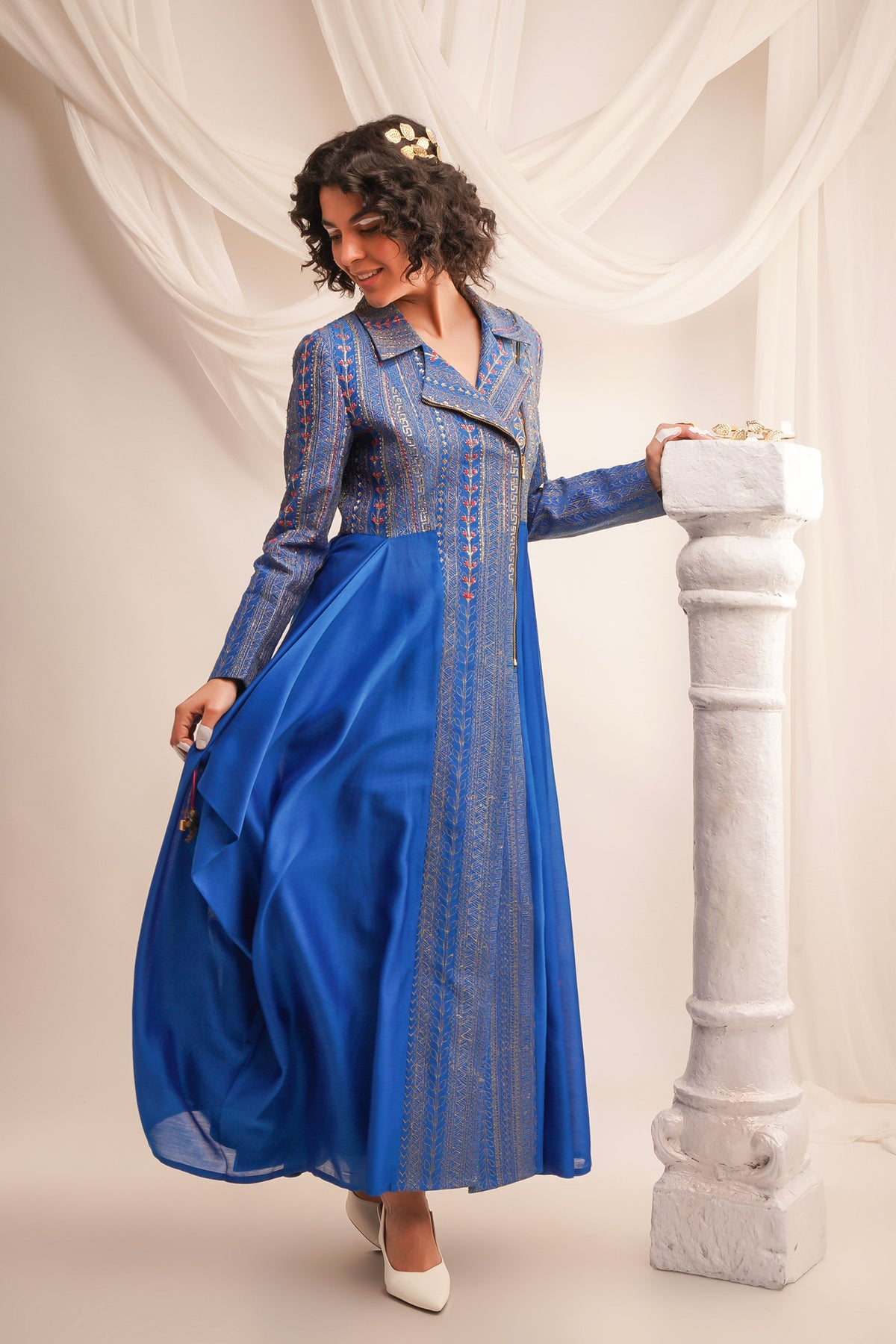 Cobalt Anarkali Set