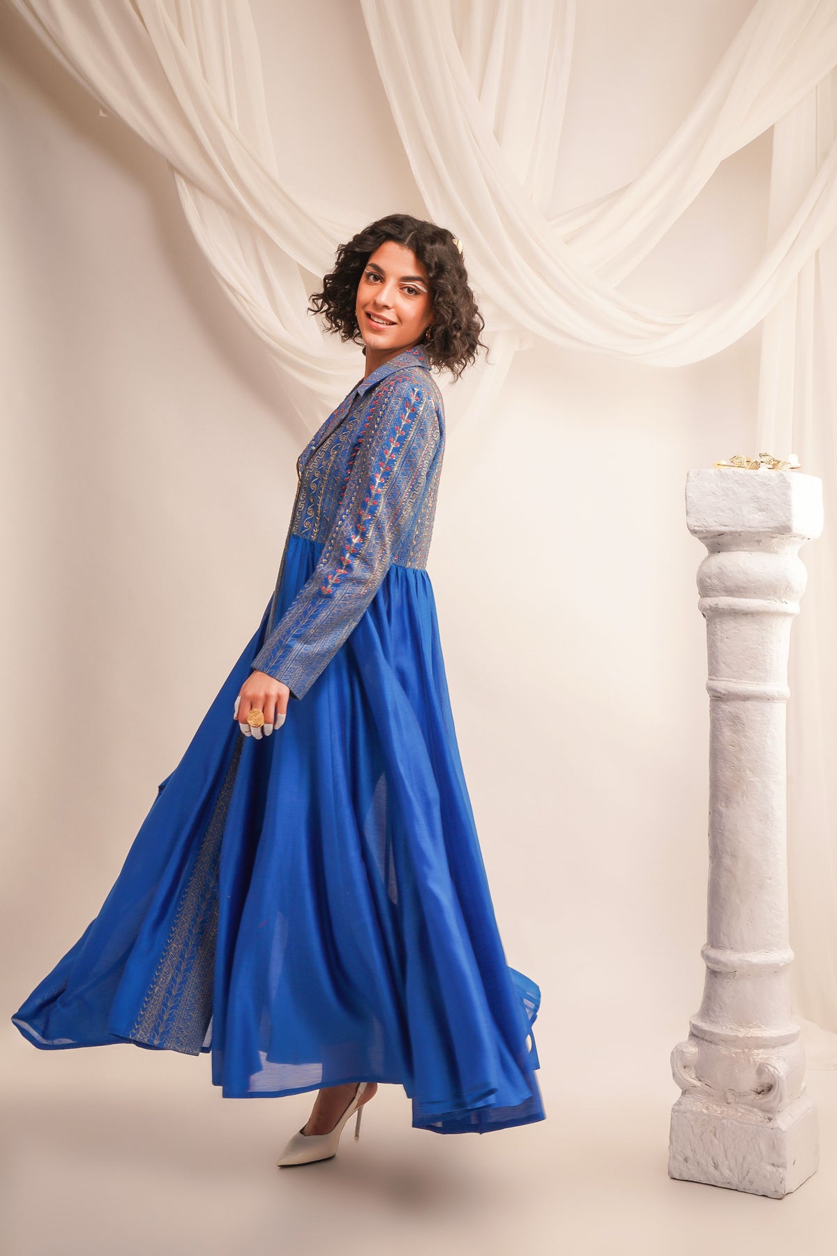 Cobalt Anarkali Set