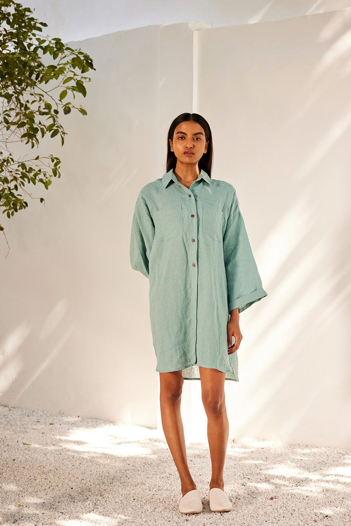 Blue haze shirt dress