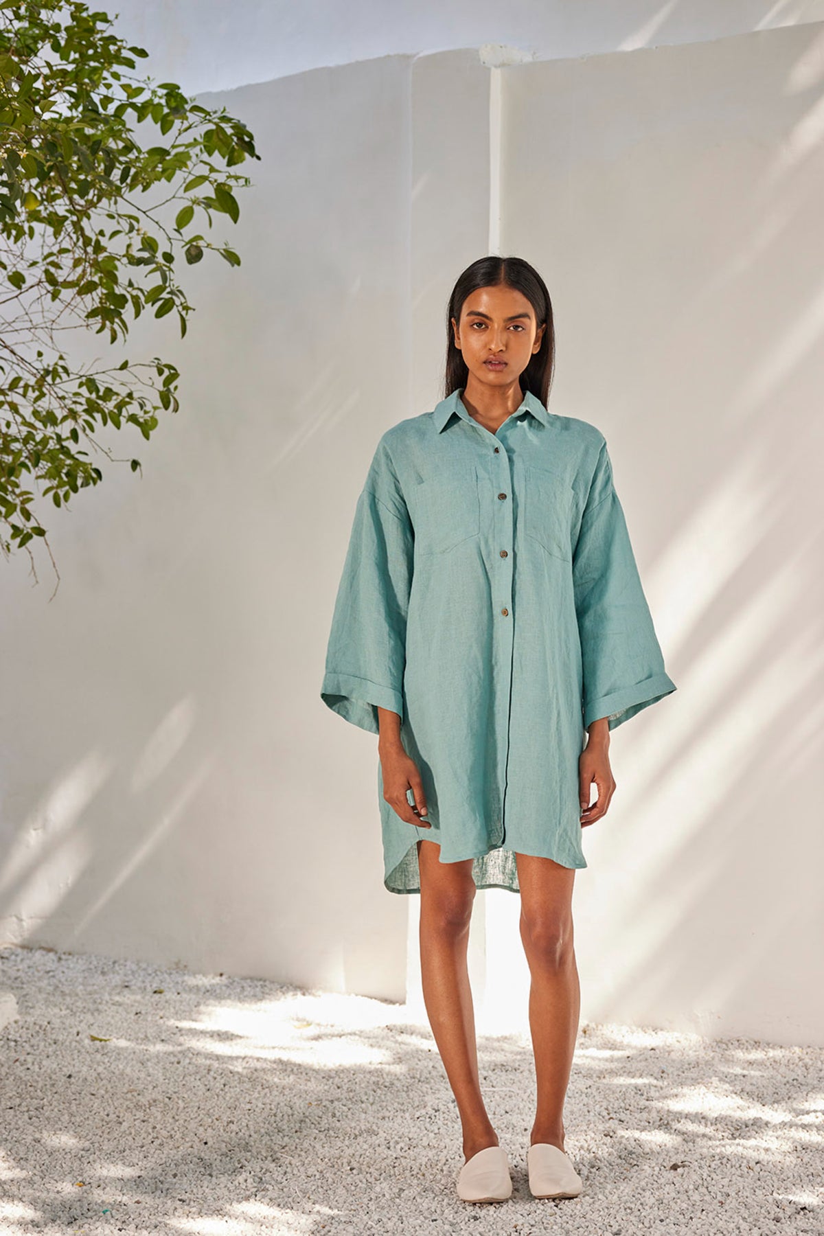 Blue haze shirt dress