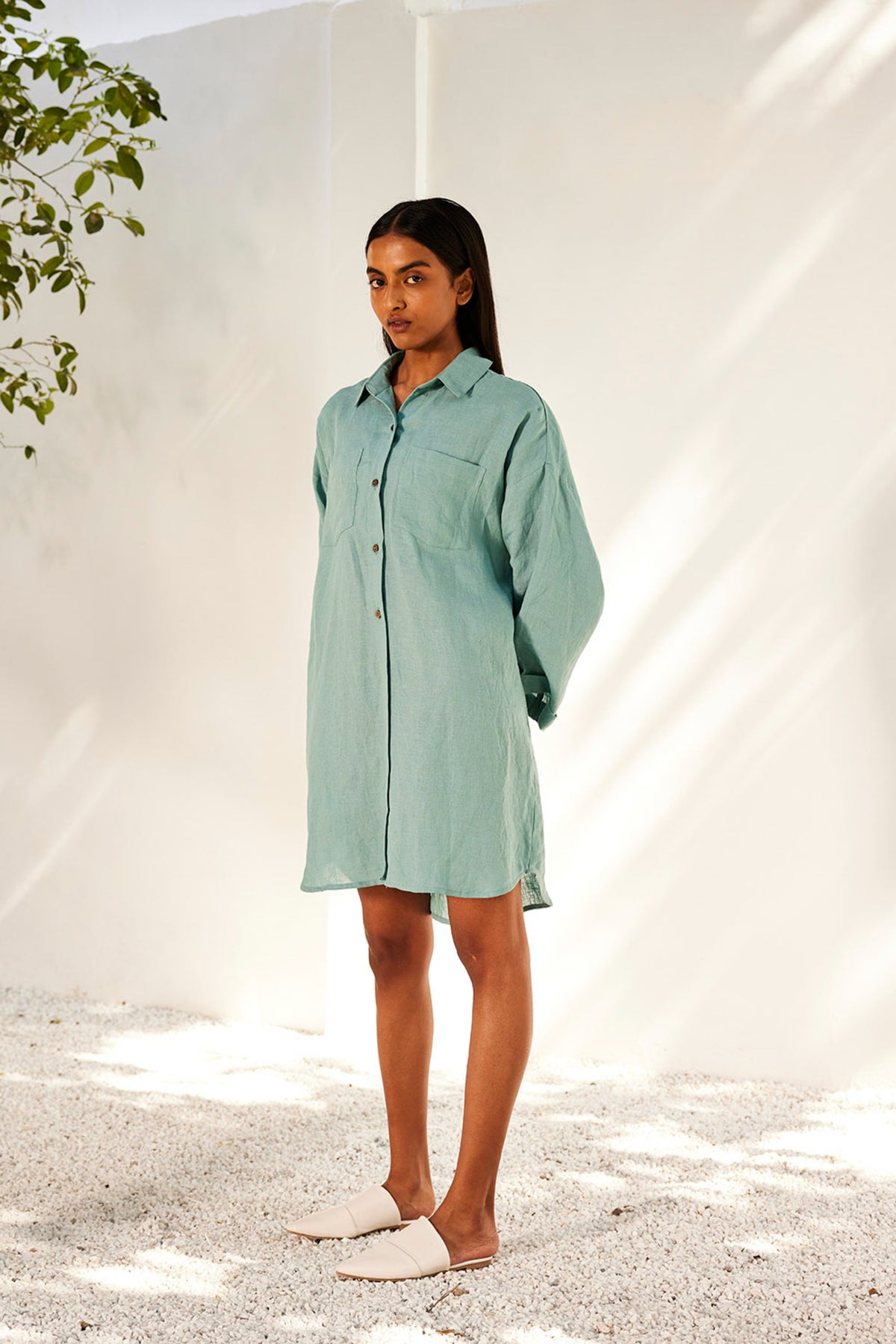 Blue haze shirt dress