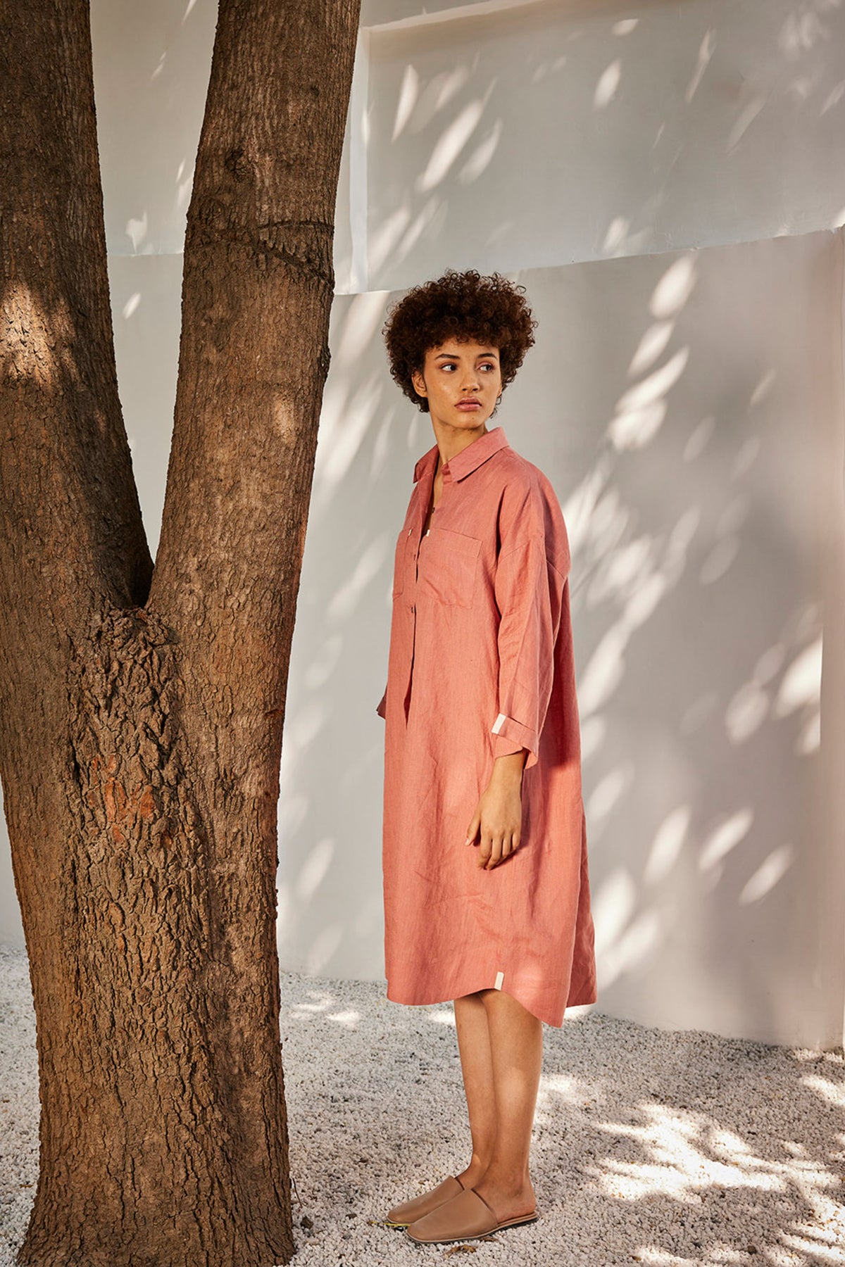 Rose blossom shirt dress