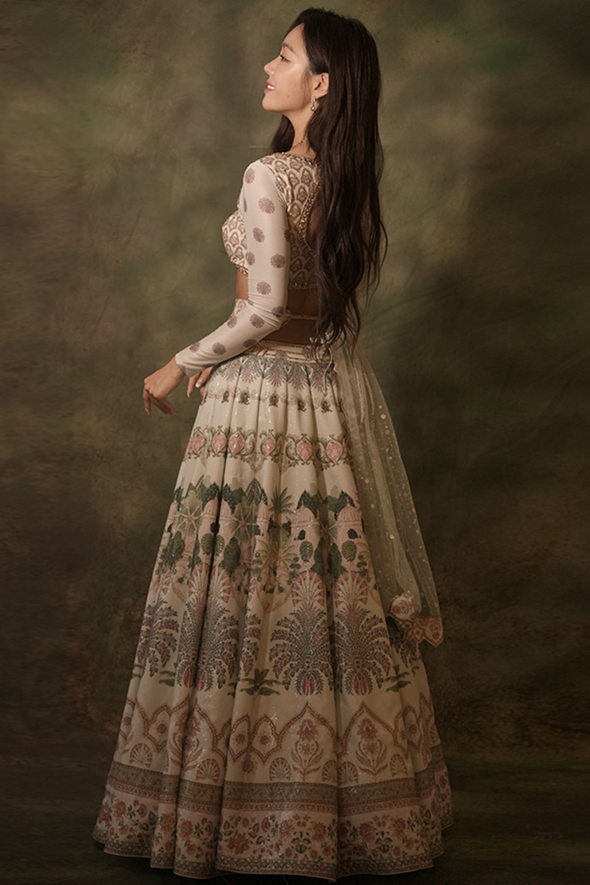 The Celadon Floral Lehenga Set