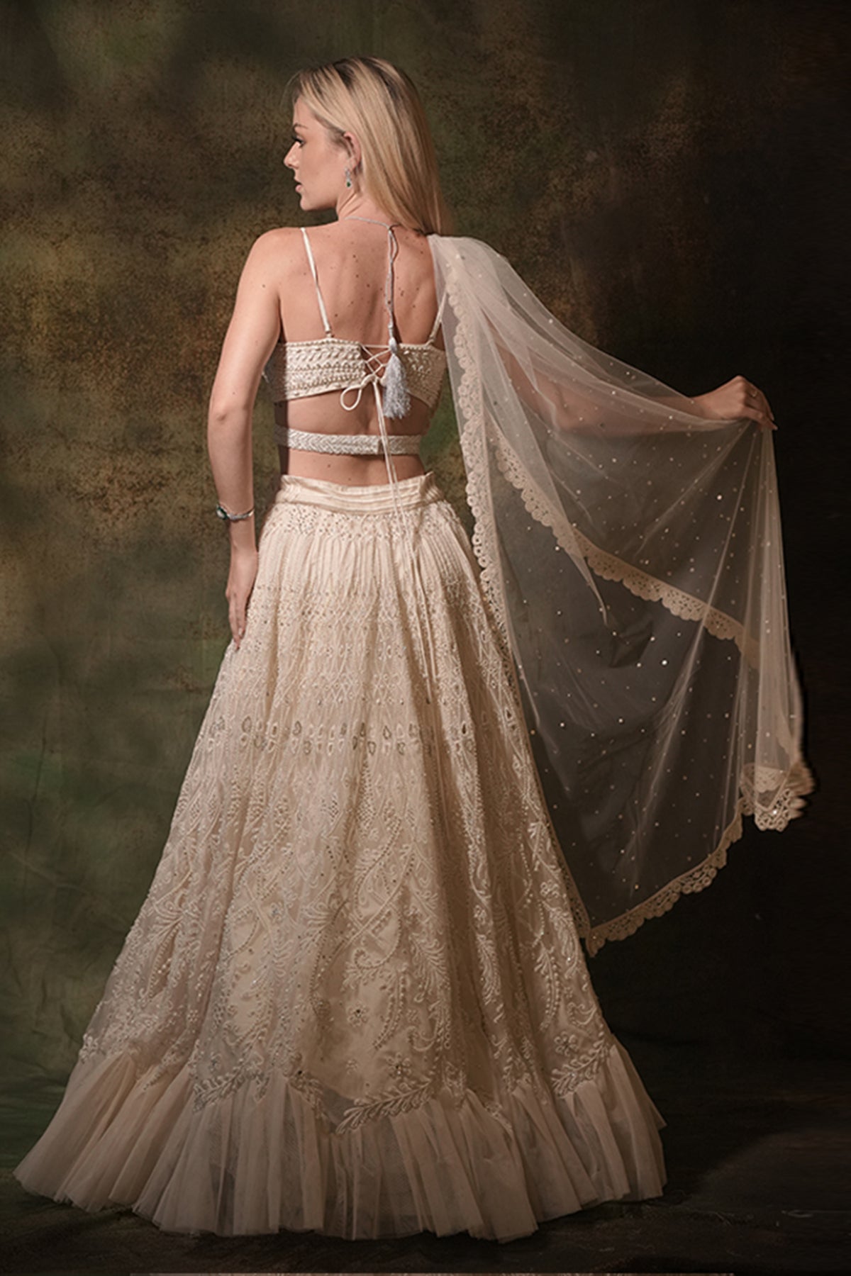 Pearl Lehenga Set With Belt