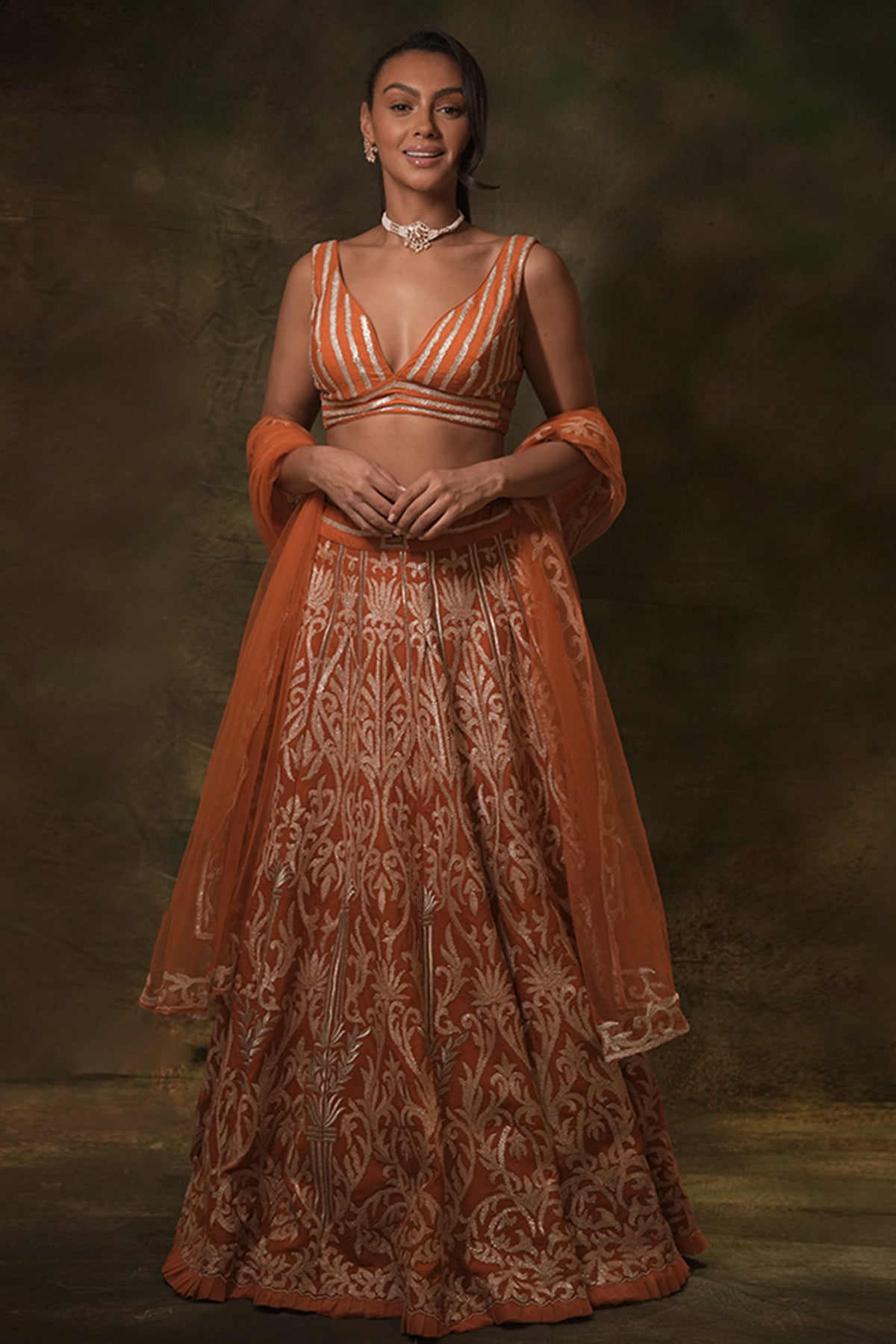 The Rust Gota Lehenga Set