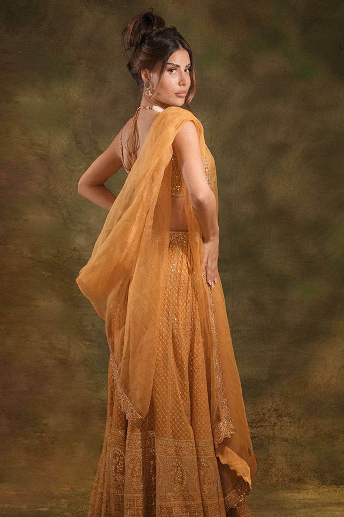 The Mustard Lucknowi Lehenga Set