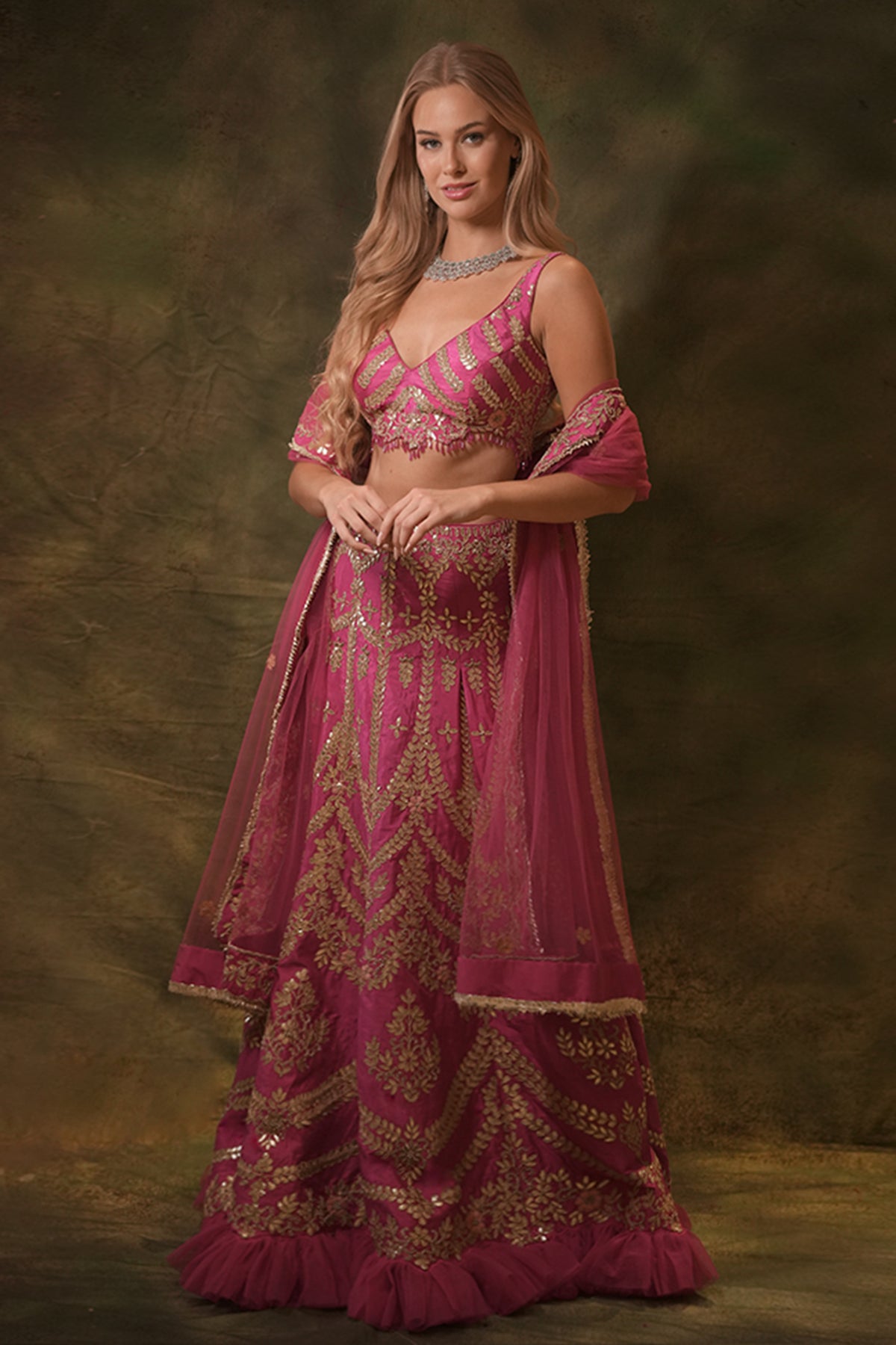 The Pink Gota Lehenga Set