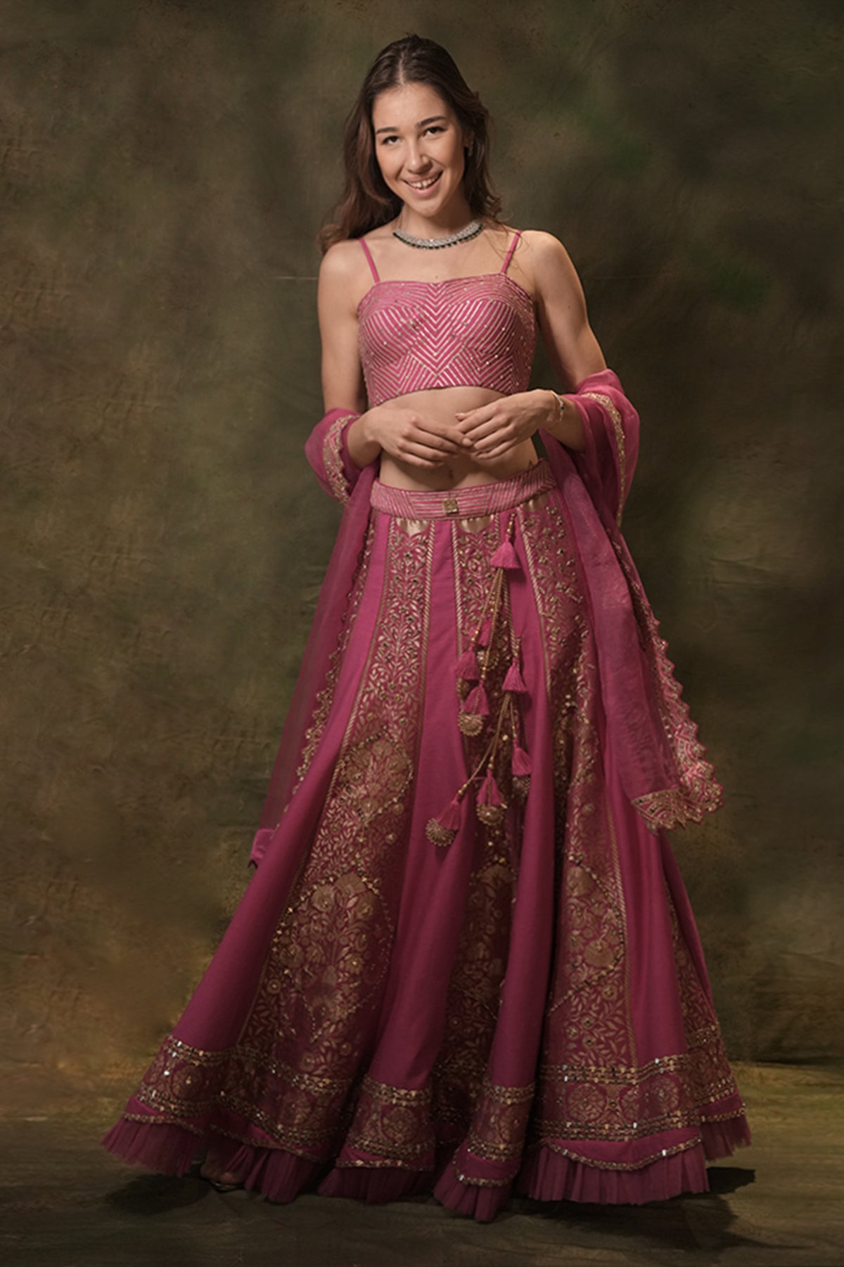 Pink Alternate Brocade Lehenga Set