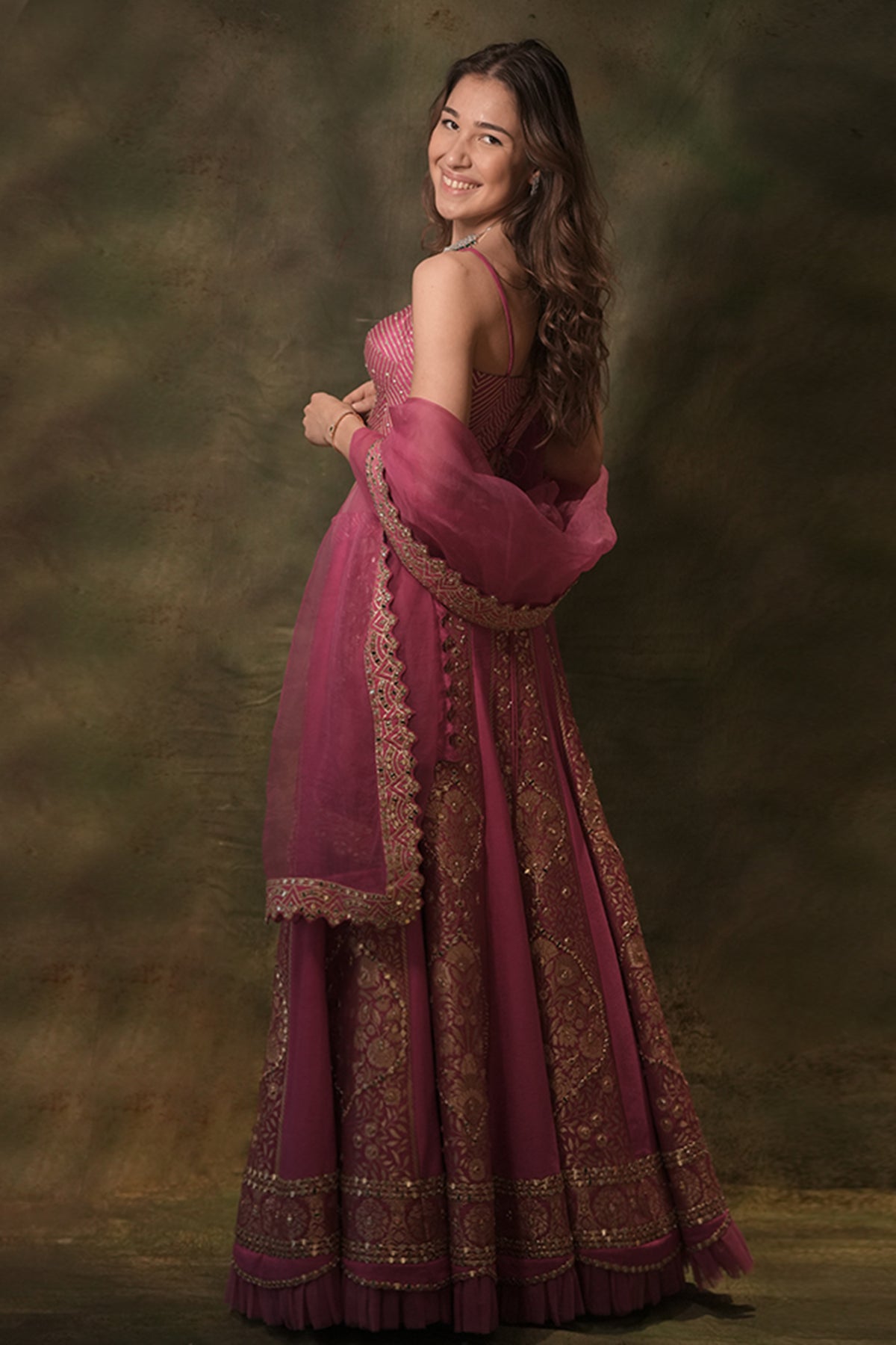 Pink Alternate Brocade Lehenga Set