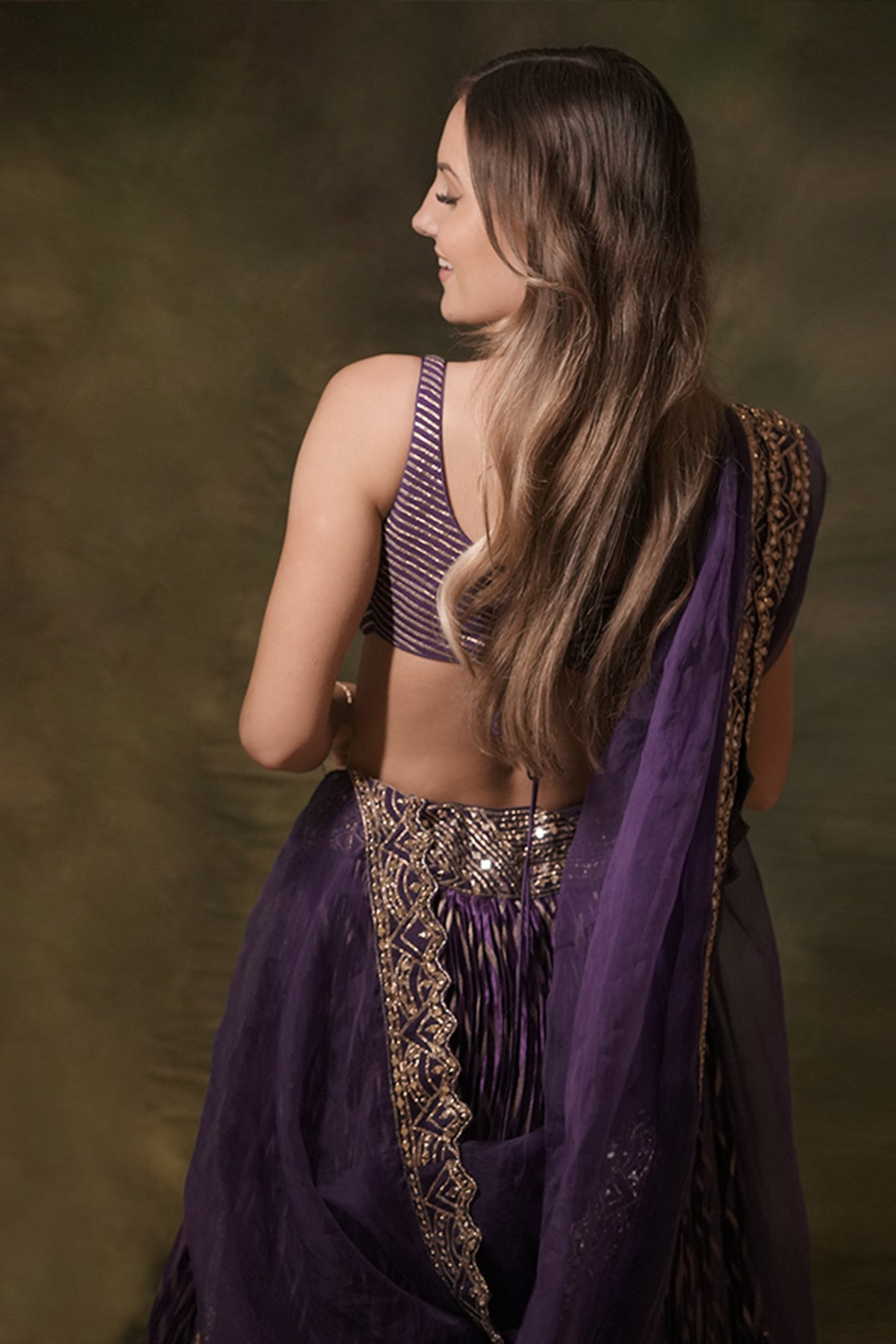 Chevron Purple Lehenga Set