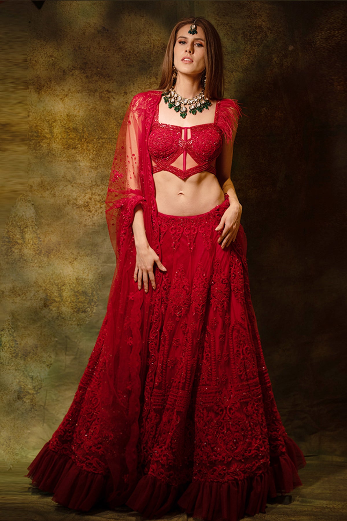 Lelegant Corset Lehenga Set