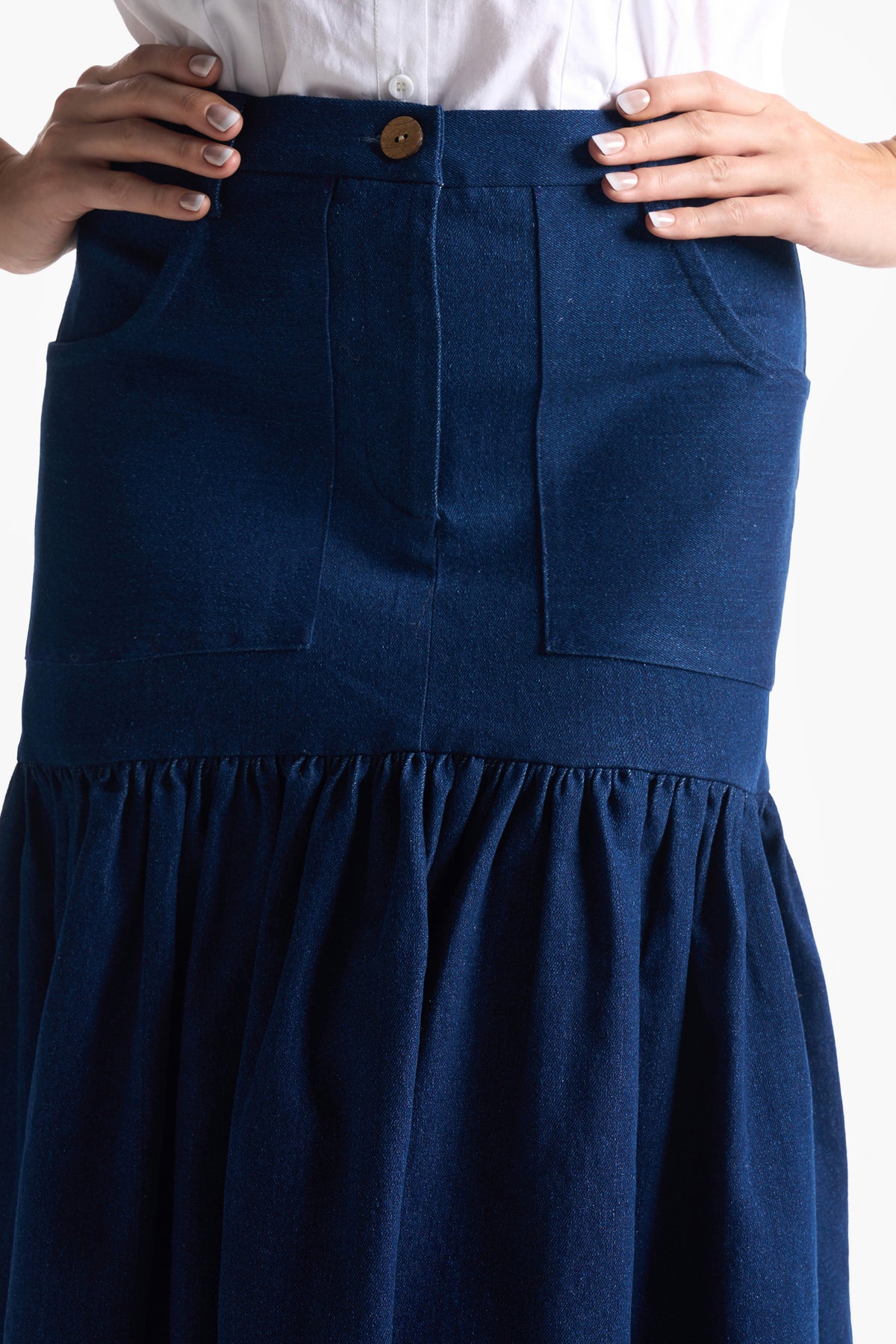 Denim Gather Skirt