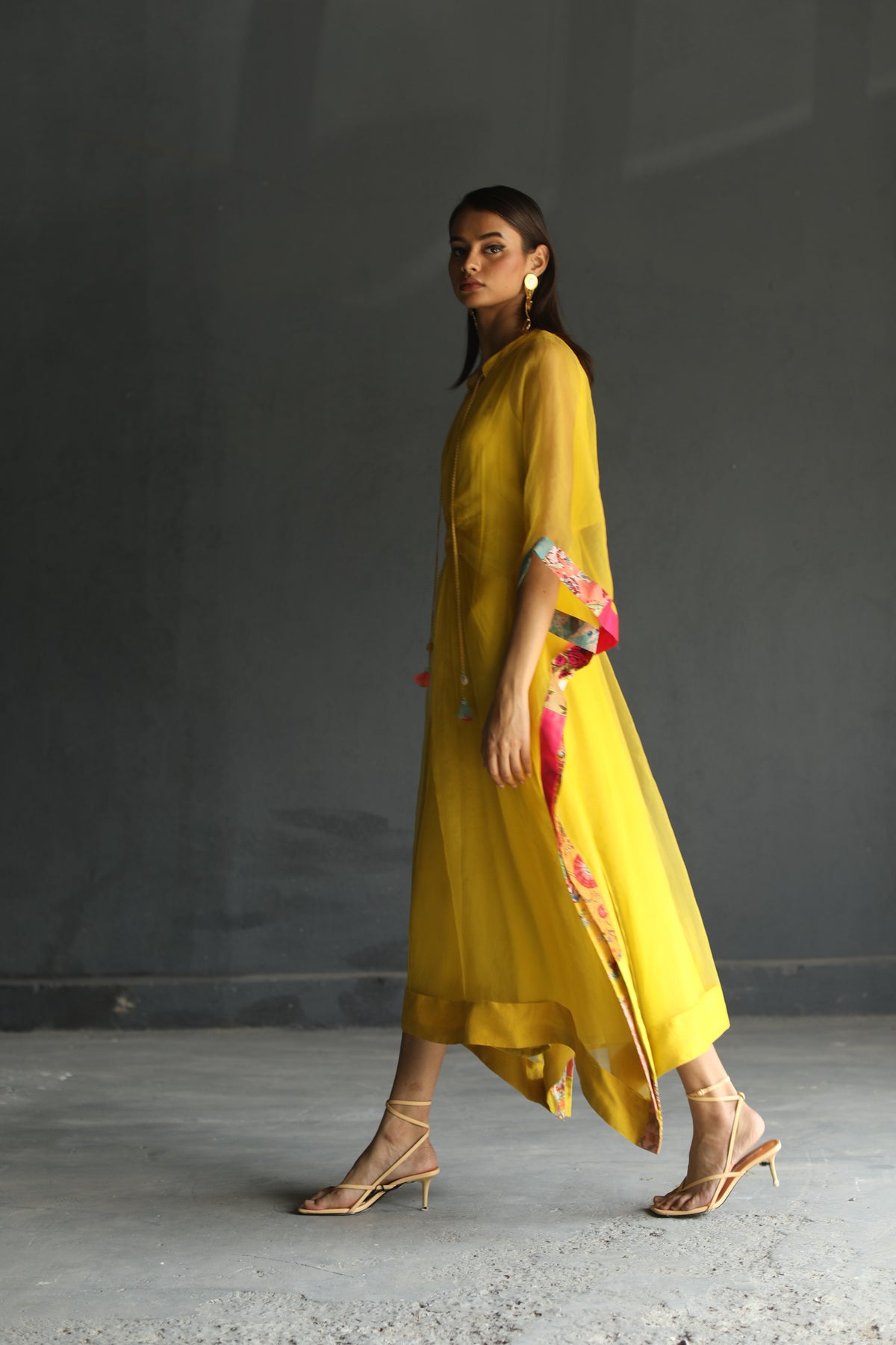 Yellow Organza Kaftan