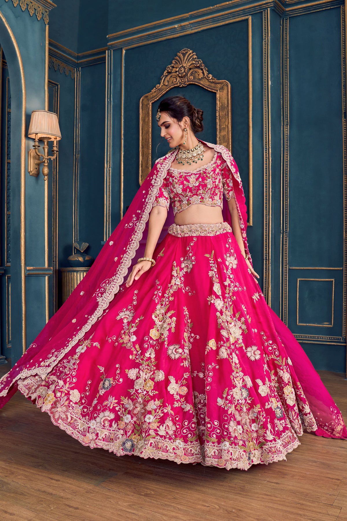 Fuchsia Pink Lehenga Set