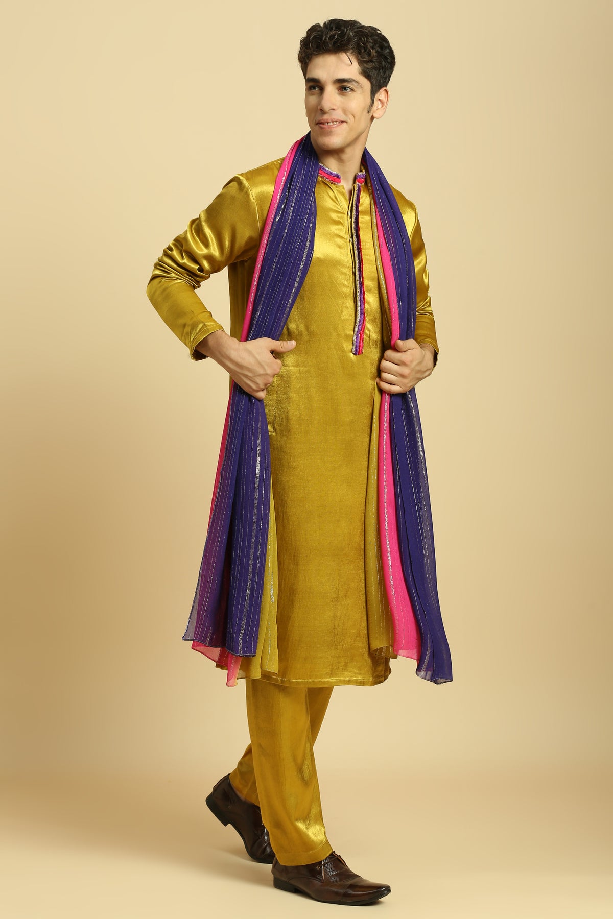 Mustard Kurta With Pant and Dupatta