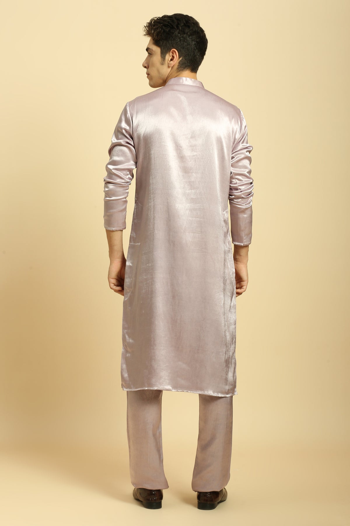 Lilac Embroidered Kurta With Pant