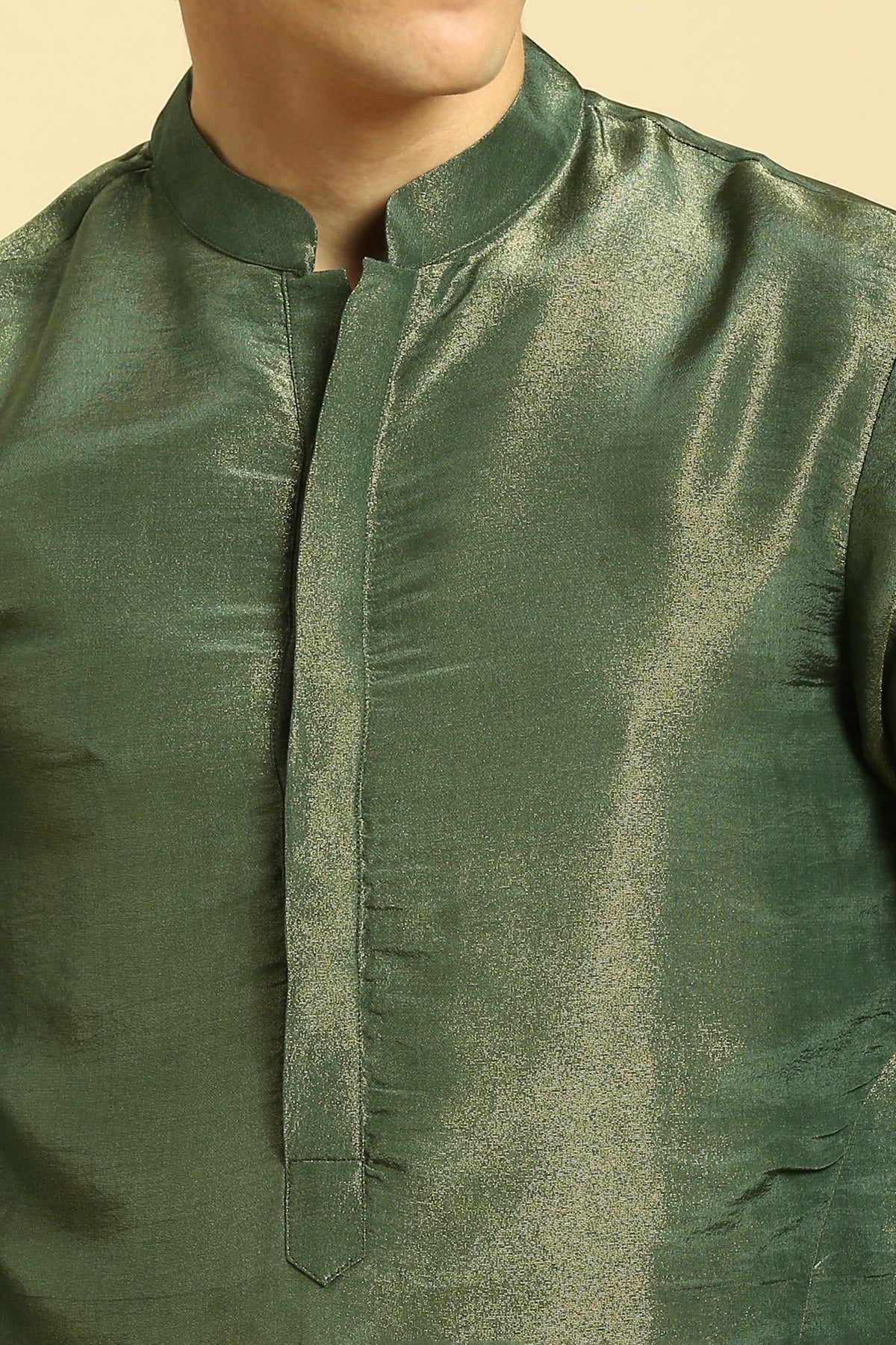 Green Tissue Kurta Set