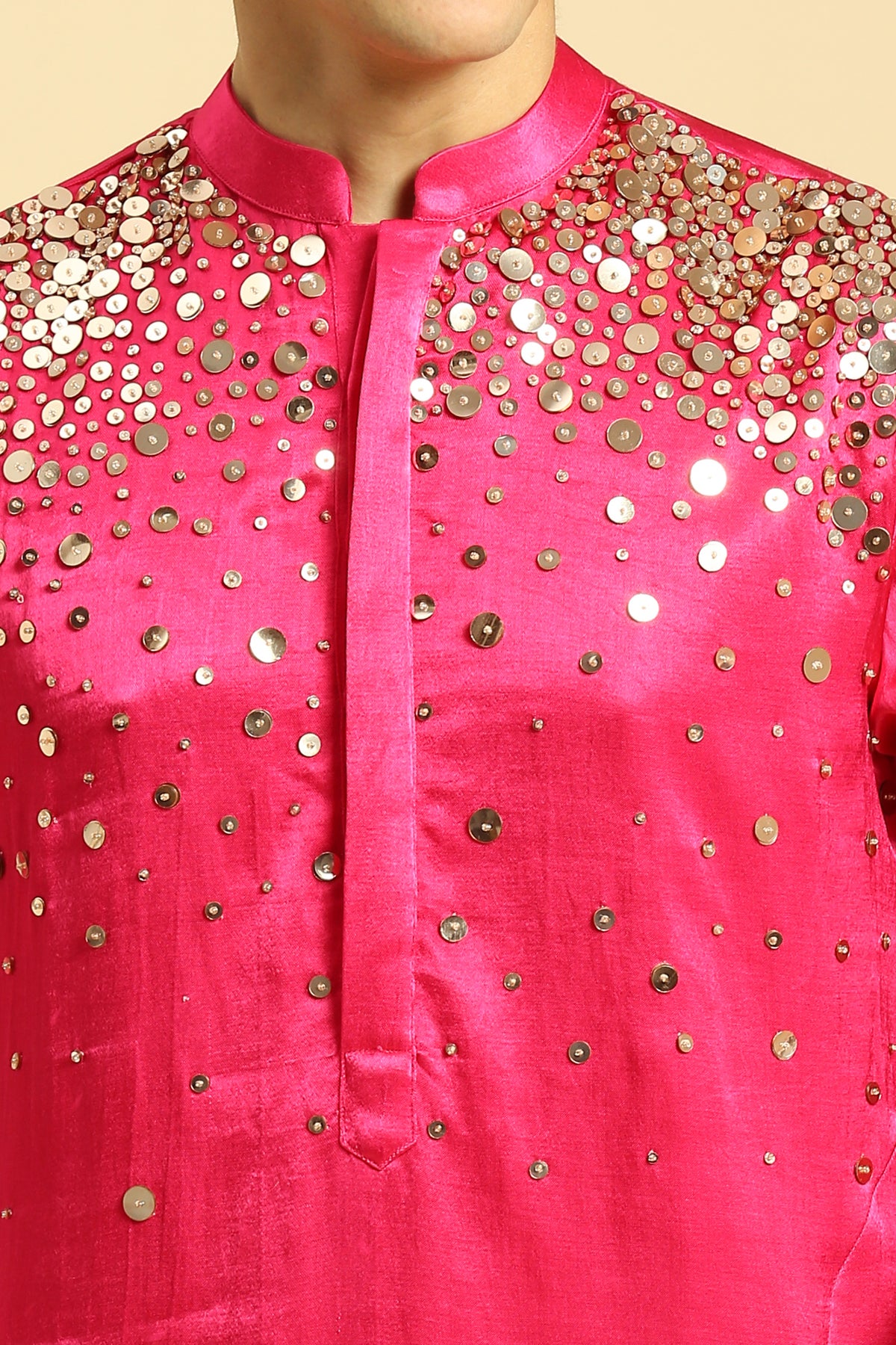 Hot Pink Embroiderd Kurta With Pant