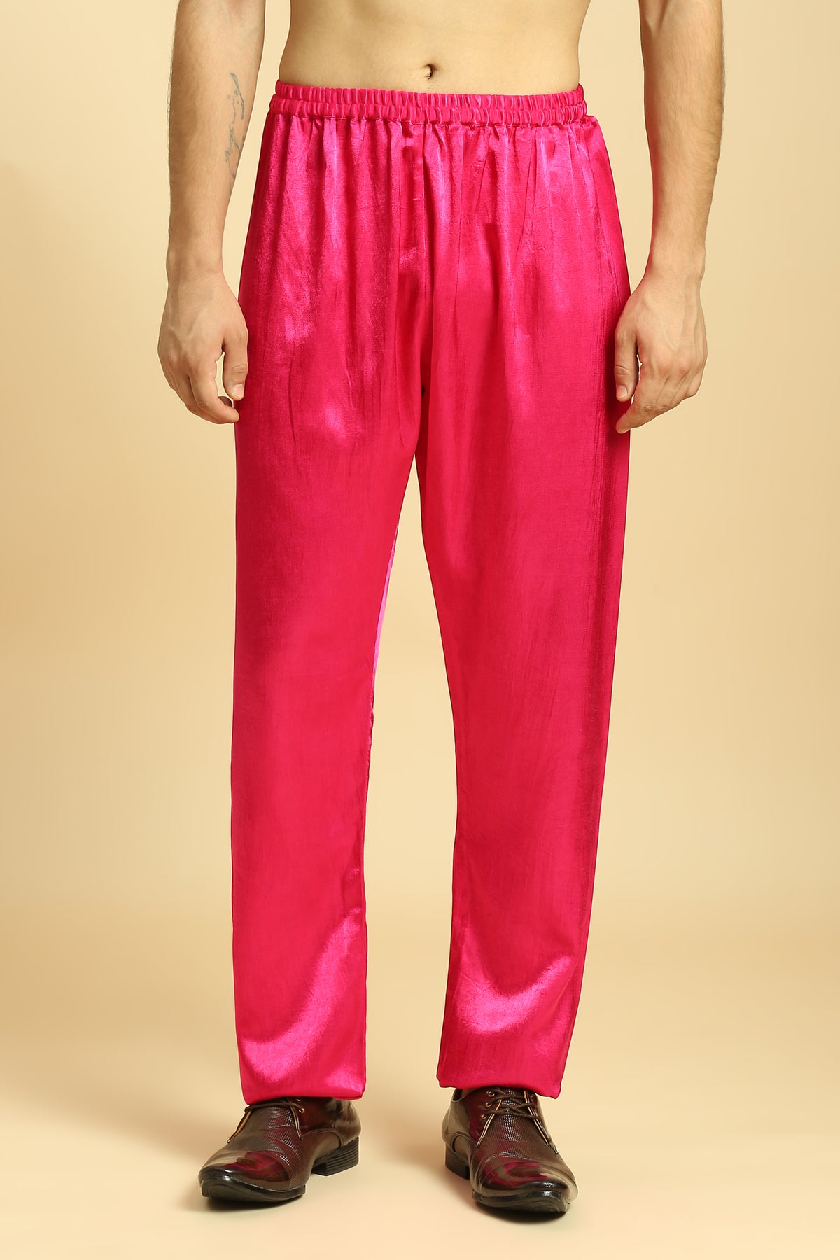 Hot Pink Embroiderd Kurta With Pant