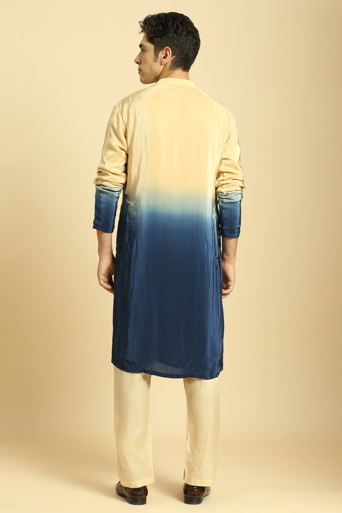 Beige/Blue Ombre Kurta With Beige Pant