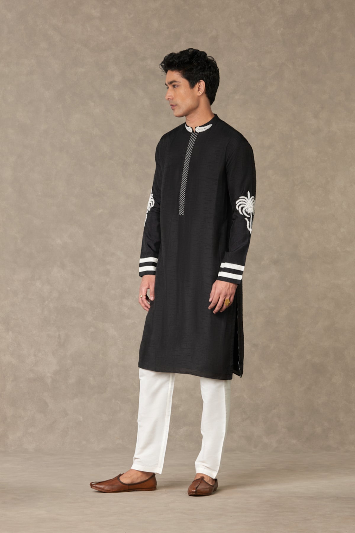 Black Shajara Kurta