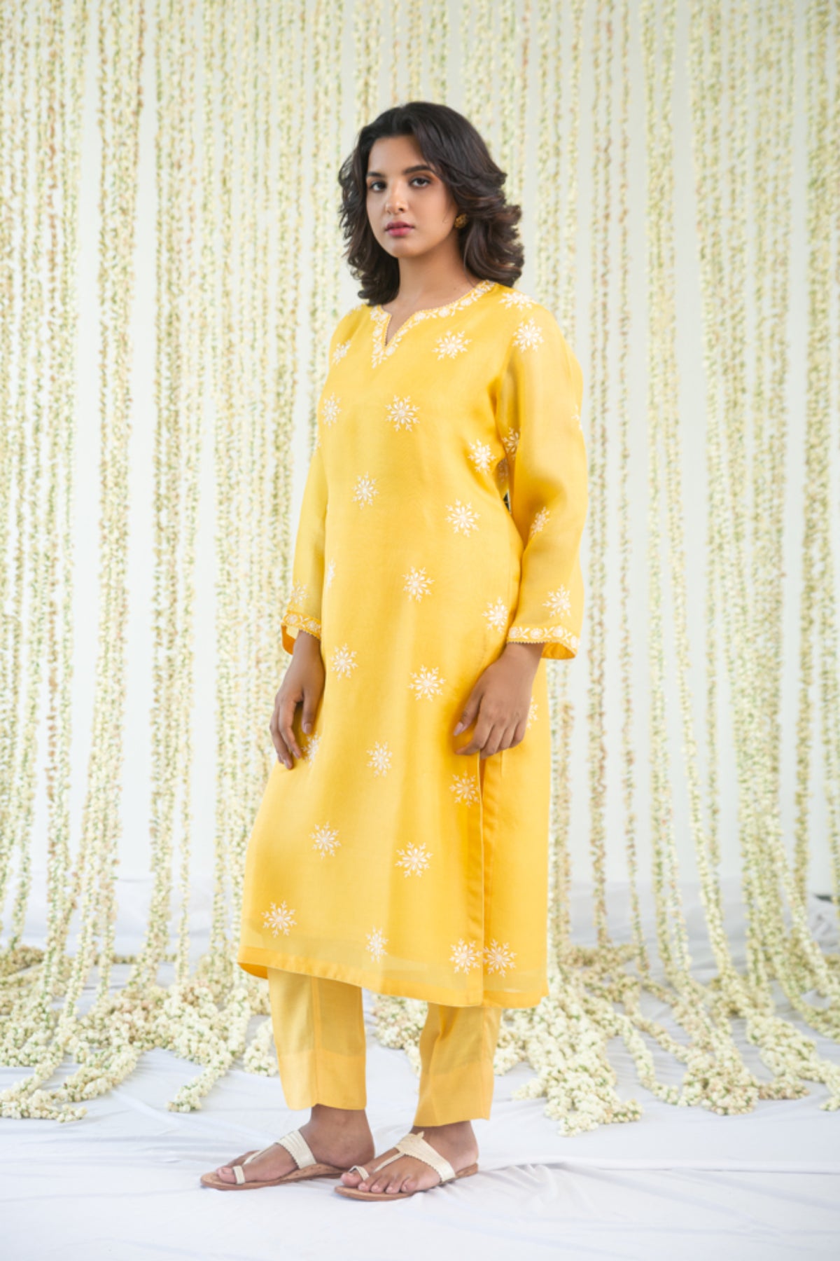 Yellow Chikankari Kurta Set