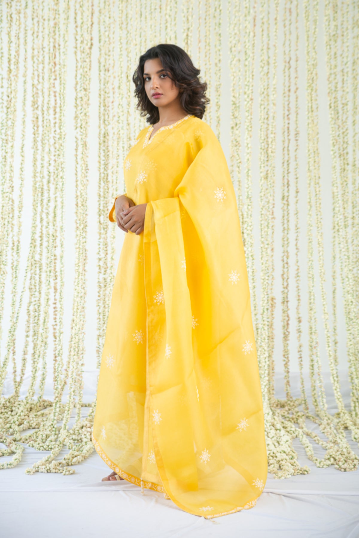 Yellow Chikankari Kurta Set