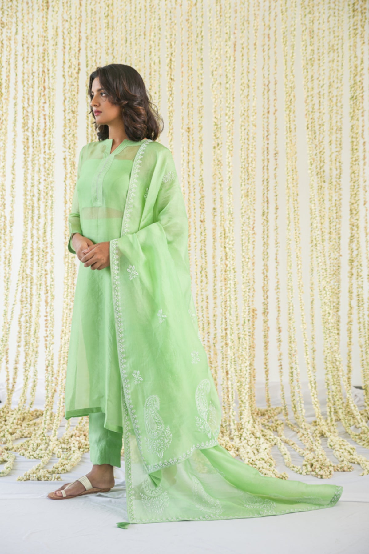 Peridot Chikankari Kurta Set