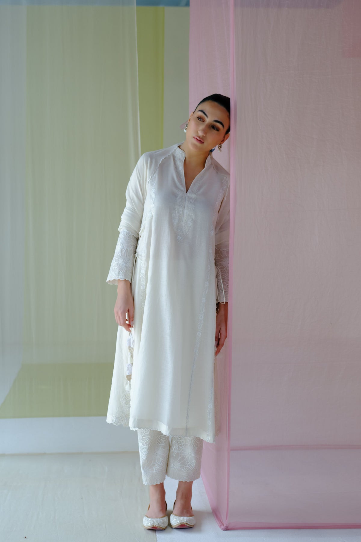 Offwhite Shazi Long Kurta Set