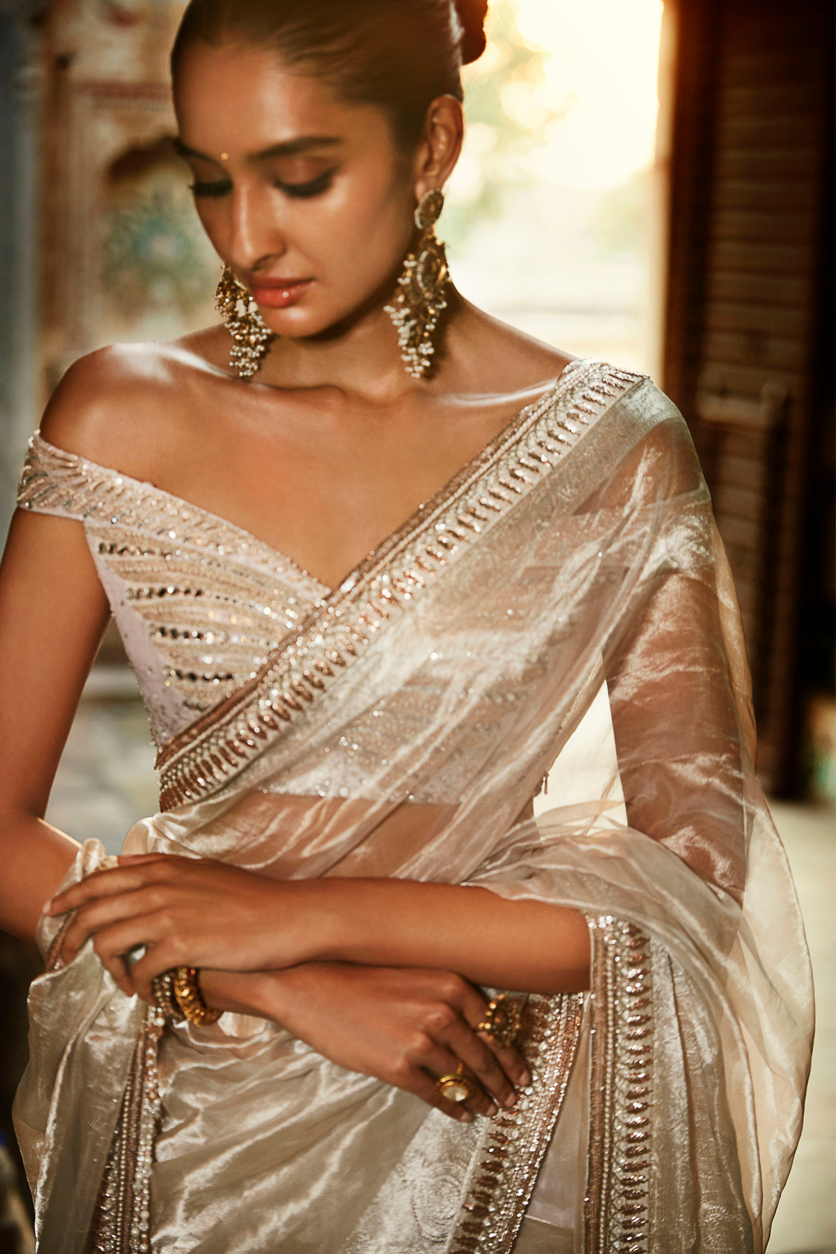 The Iconic Winged Blouse Tisssue Saree