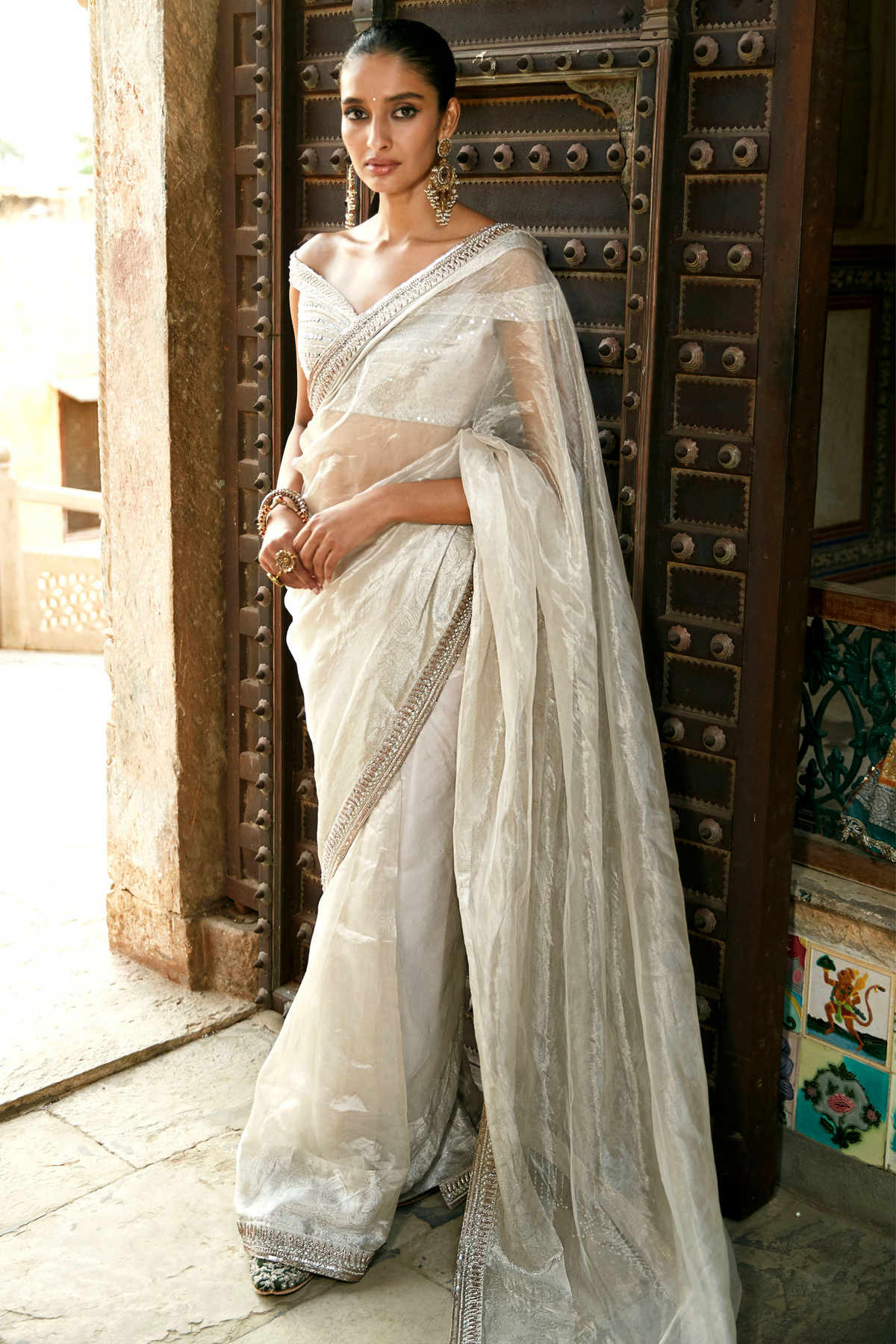 The Iconic Winged Blouse Tisssue Saree