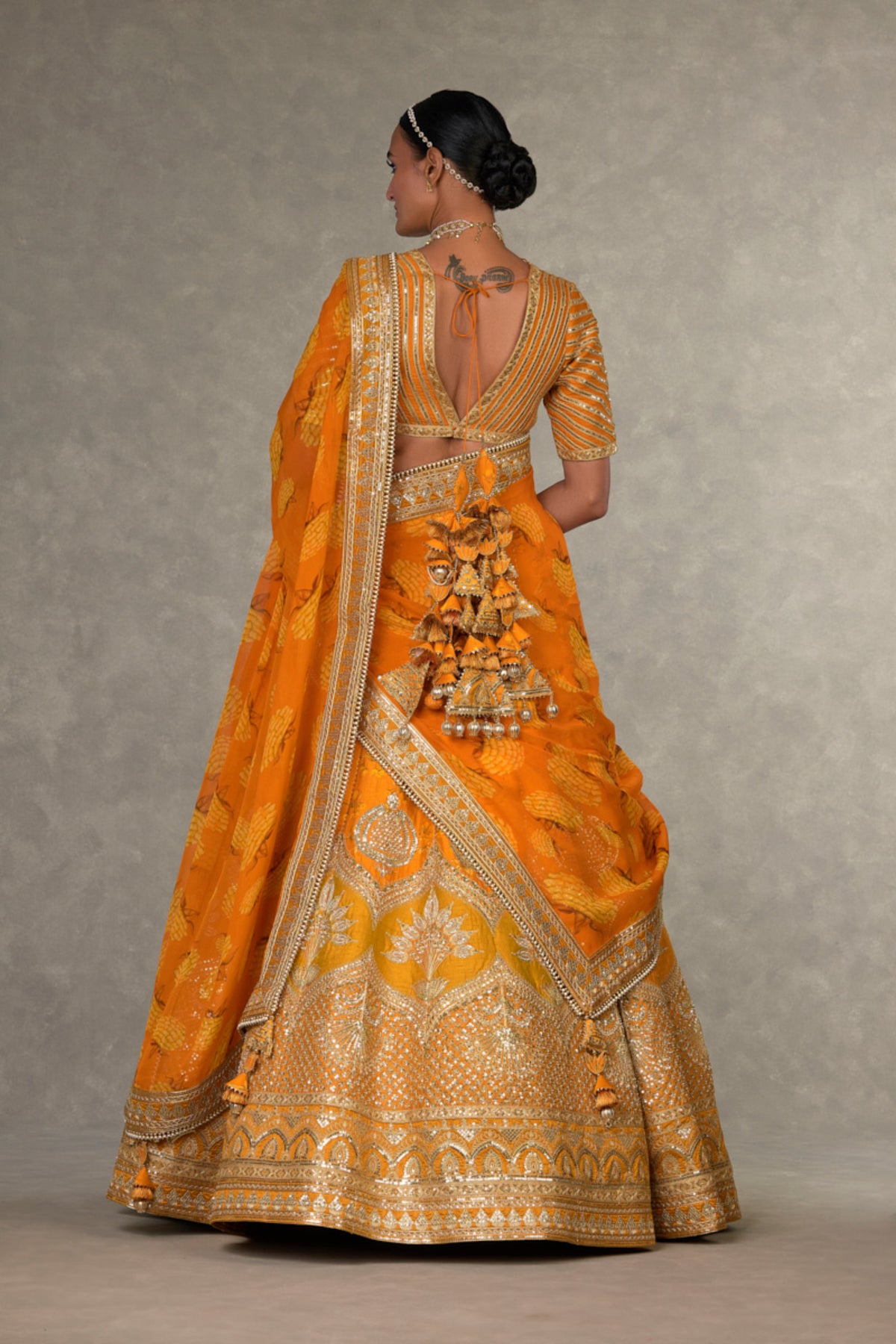 Rust Narangi-Bagh Lehenga Set