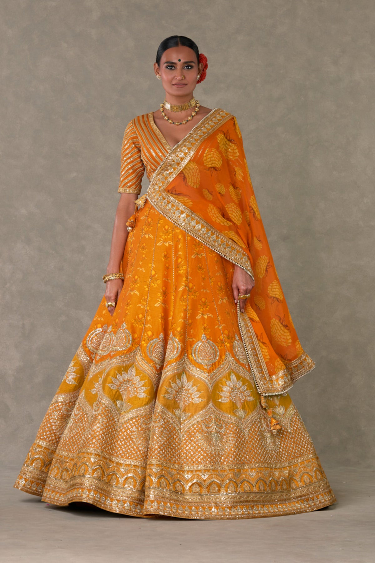 Rust Narangi-Bagh Lehenga Set