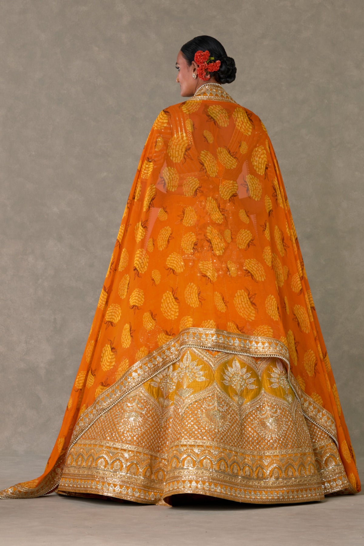 Rust Narangi-Bagh Lehenga Set