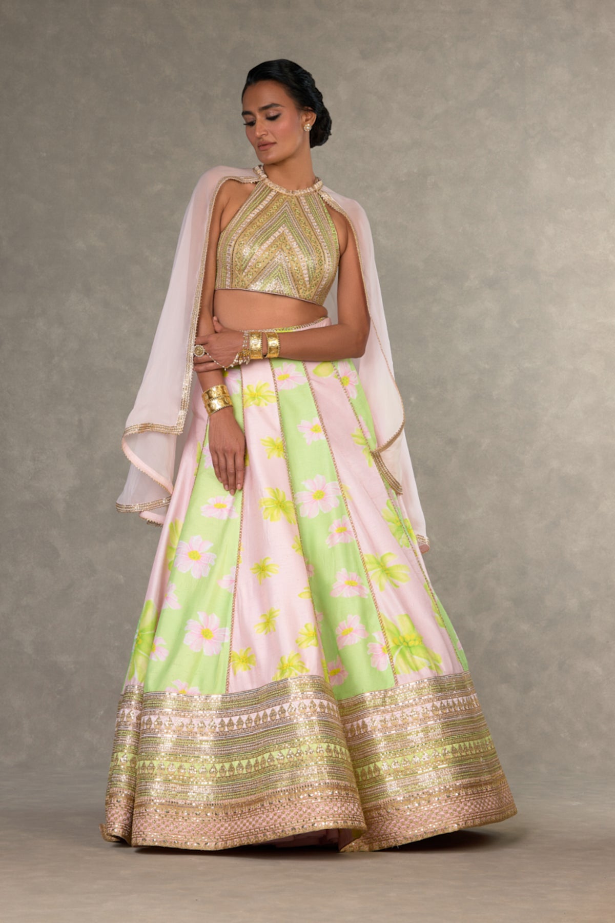 Summertime Parijat Sorbet Lehenga