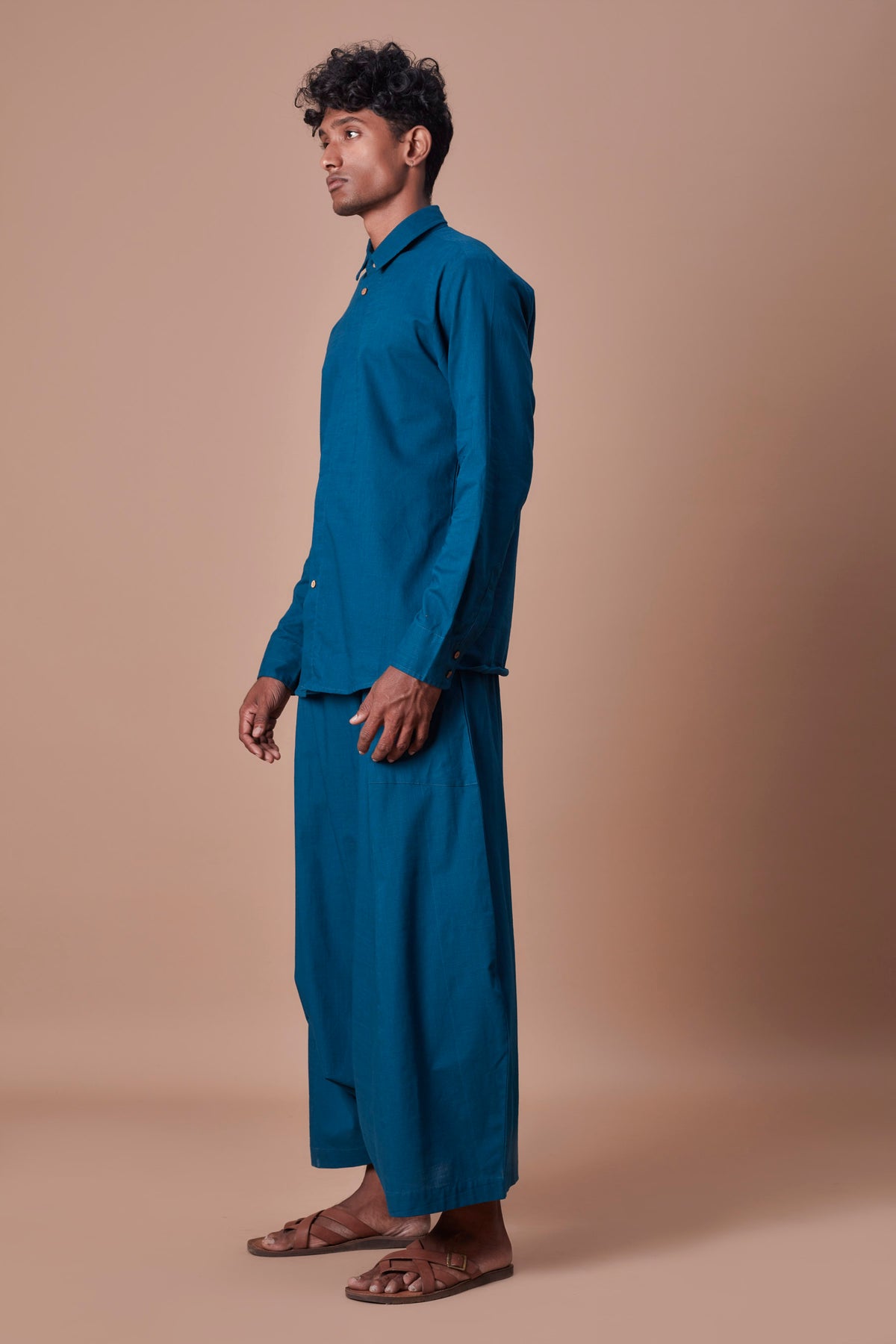 Teal blue double buttoned set