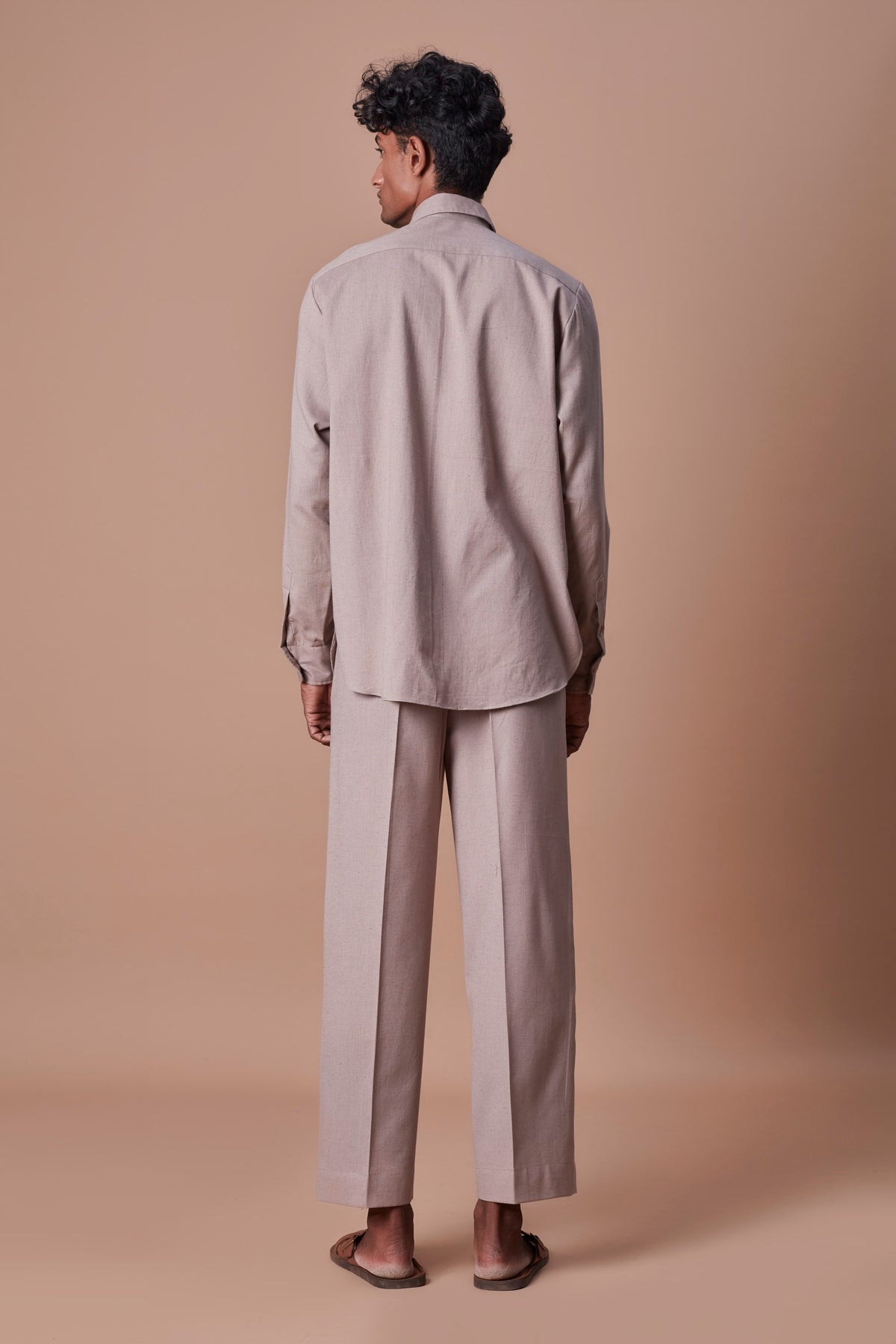 Grey placket shirt and ankle pant