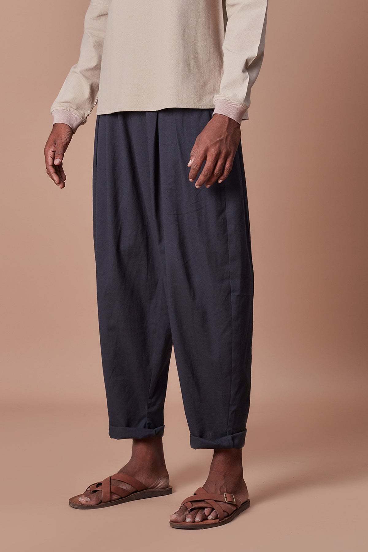 Charcoal pleated balloon pants